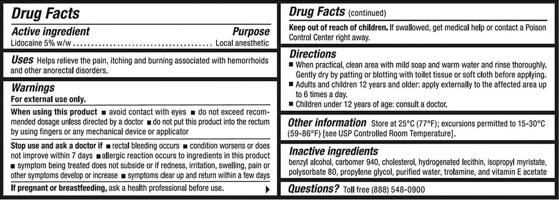 Recticare Anorectal Lidocaine 5% Cream: Topical Numbing Cream for Treatment of Hemorrhoids & Other Anorectal Disorders - 30g Tube Recticare Au supplements