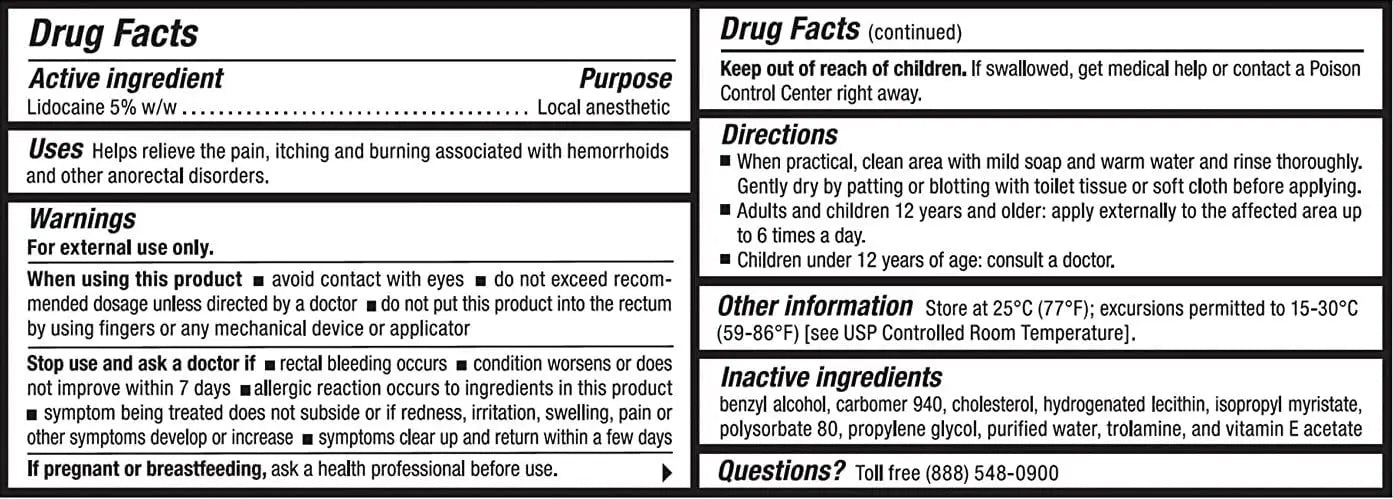 Recticare Anorectal Lidocaine 5% Cream: Topical Numbing Cream for Treatment of Hemorrhoids & Other Anorectal Disorders - 30g Tube Recticare Au supplements