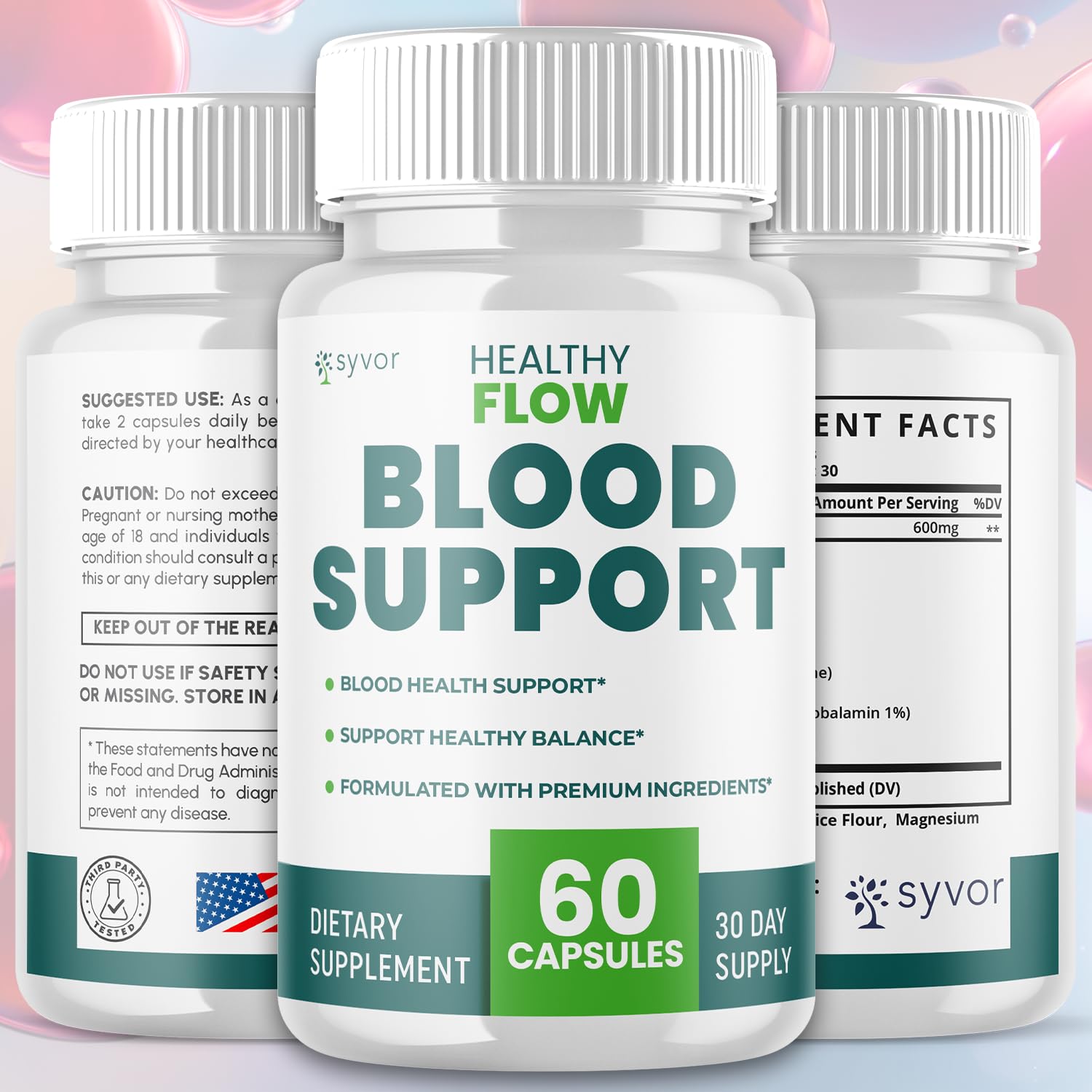 (2 Pack) Healthy Flow Blood Support Capsules, Official Healthy Flow Blood Support Pills with All Natural Ingredients, Advanced Formula Supplement with Premium Vitamins for Men & Women (120 Capsules) Syvor Au supplements