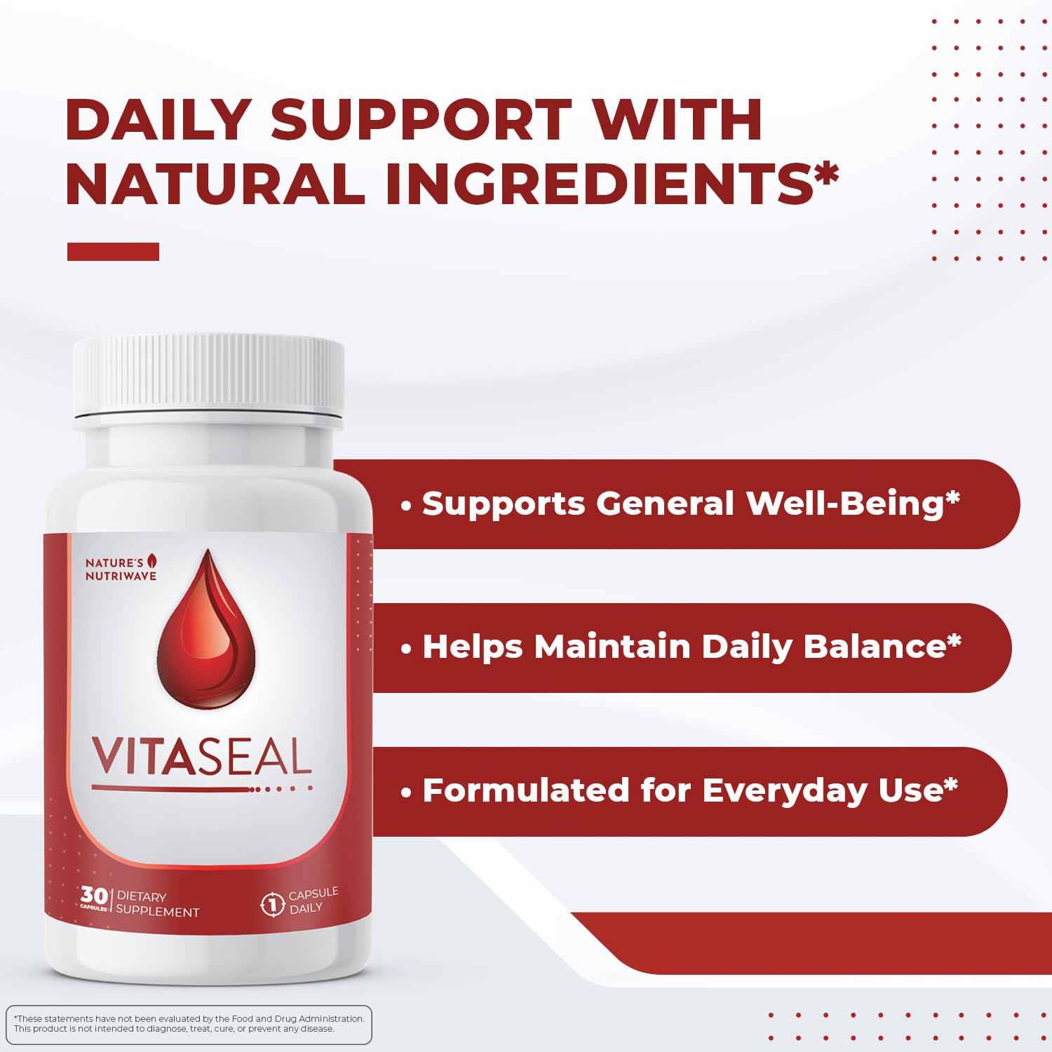 Nature’s NutriWave Vitaseal – Daily Support with Botanicals, Vitamins C E & Minerals – Natural Formula, Non-Habit Forming, Made in USA, Vegan-Friendly – 30 Capsules, 1 Month Supply Nature’s NutriWave Au supplements