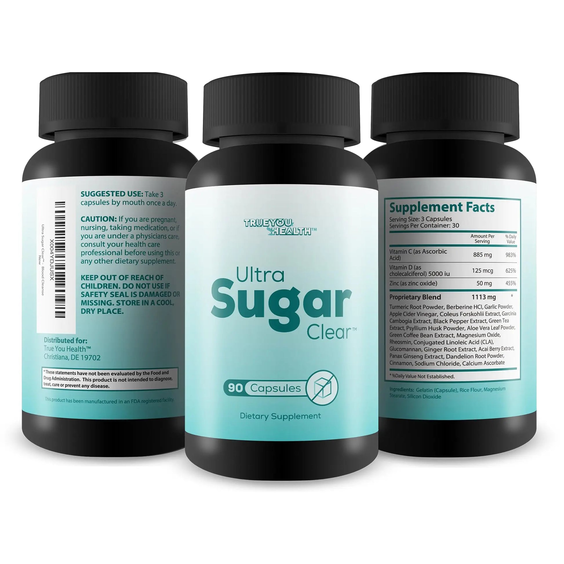 Ultra Sugar Clear - Our Best Blood Cleanse Detox Supplement - Bloodflow Support Supplement - Healthy Circulation Support Supplement - Sugar Balance Supplement - Sugar Health Blood Cleansing Formula True You Health Au supplements