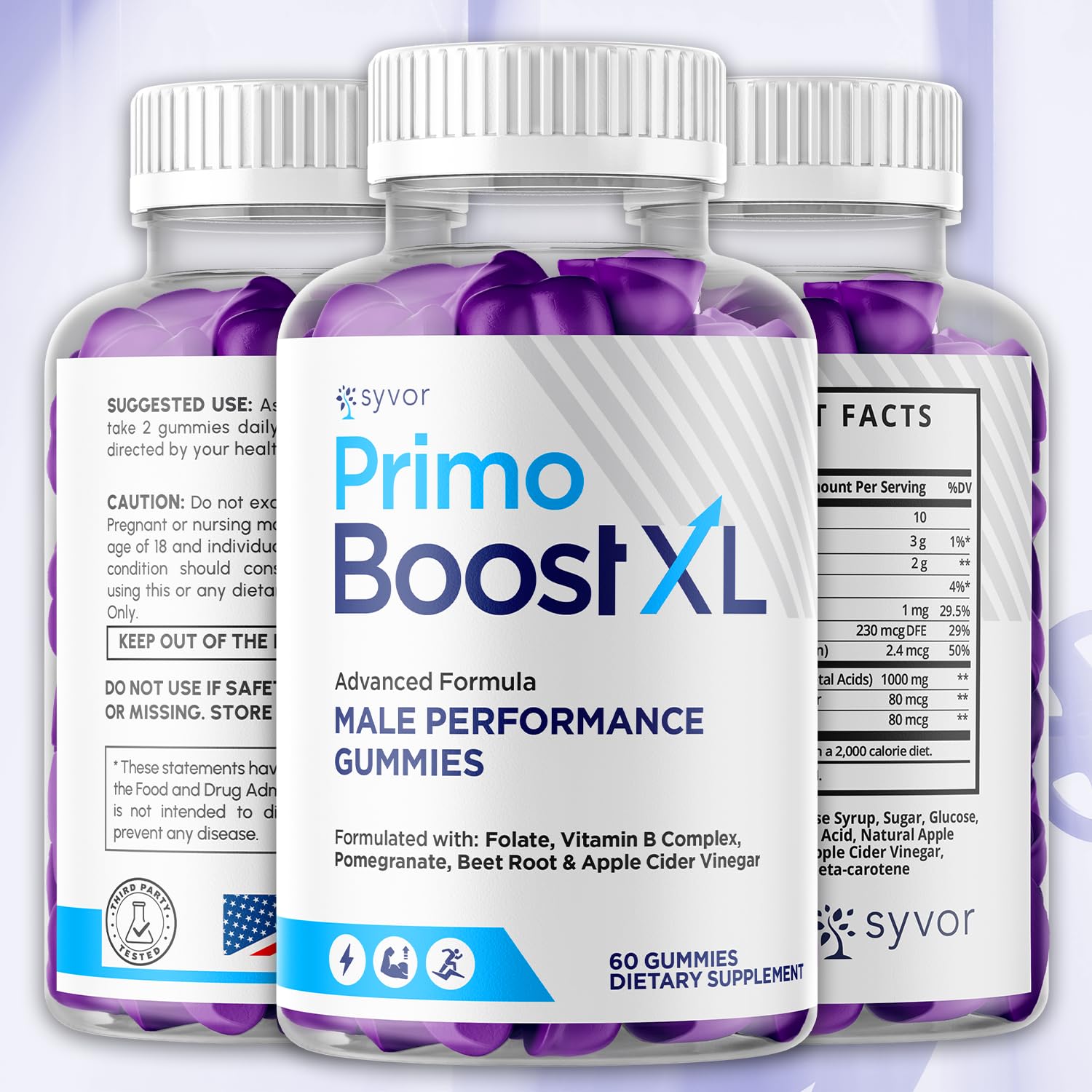 (2 Pack) Primo Boost XL Gummies, Official Primo Boost XL Gummys with All Natural Ingredients, Advanced PrimoBoost Health & Wellness Formula with Max Strength Active Lifestyle Vitamins (120 Gummies) Syvor Au supplements