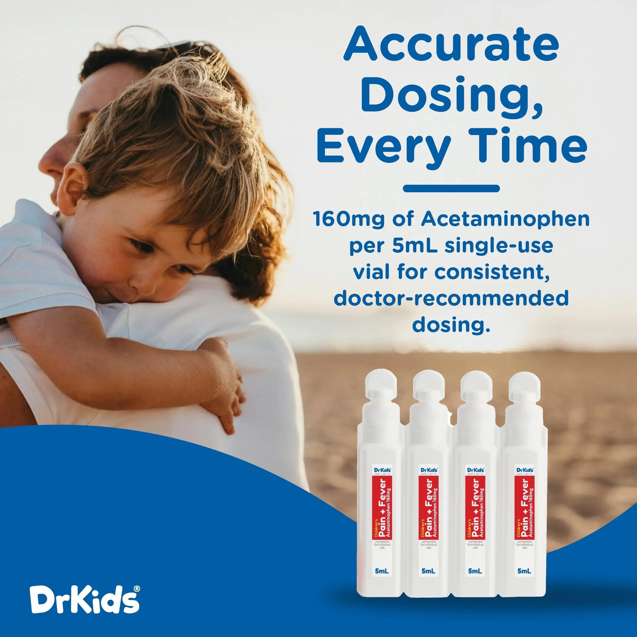 Dr. Kids Children’s Pain and Fever Medicine - Acetaminophen for Kids Ages 2-11, Pre-Measured Single-Use Vials for Headache, Sore Throat, Cold and Flu, Cherry Flavor, 20 Count Dr. Kids Au supplements