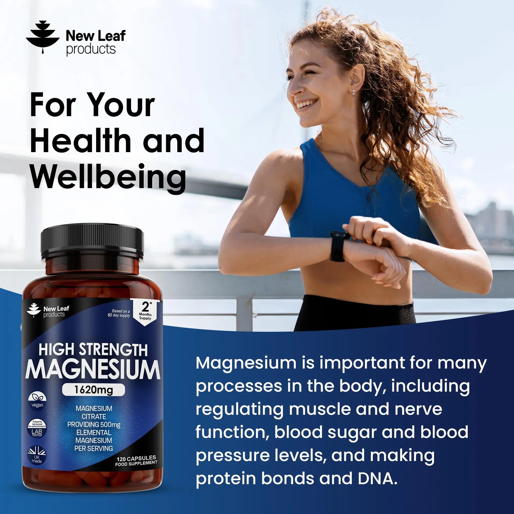 Magnesium Supplements 1620mg - Super Strength - Magnesium Citrate Capsules NEW LEAF PRODUCTS Au supplements