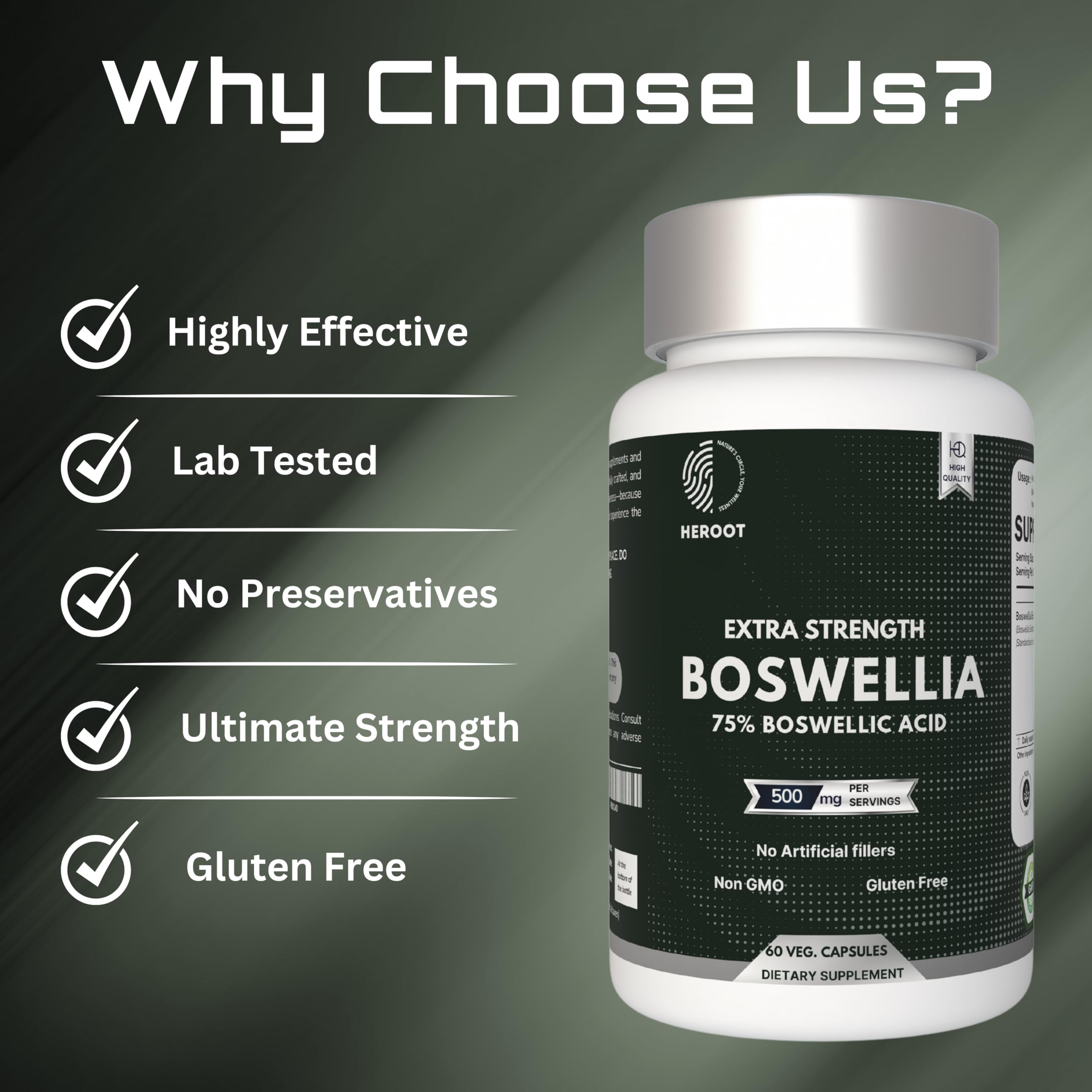 Heroot Boost Joint Mobility with 75% Extra Strength Boswellia Serrata Extract, 120 Capsules Heroot Au supplements