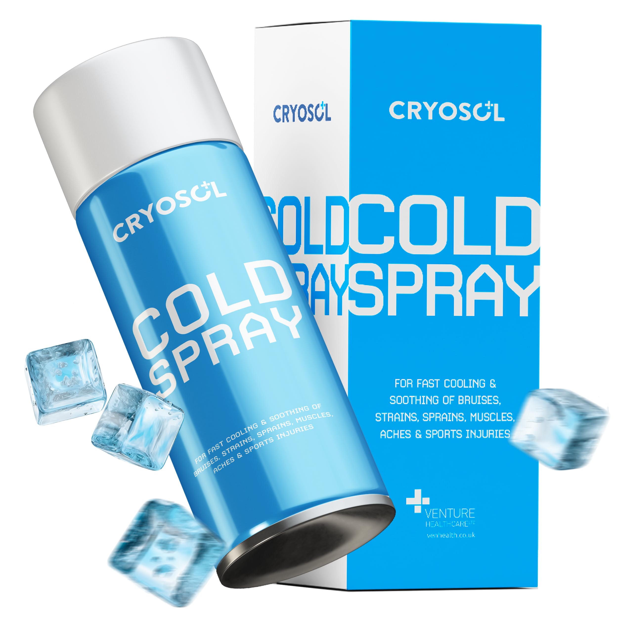 CRYOSOL Freeze Spray for Rapid Relief Anywhere - Pain Relief Spray for Sprains, Strains, Bruises, Aches and Sports Injuries - Cryotherapy for Instant Cooling Relief - 200ml / 6.76 fl oz Venture Healthcare Au supplements