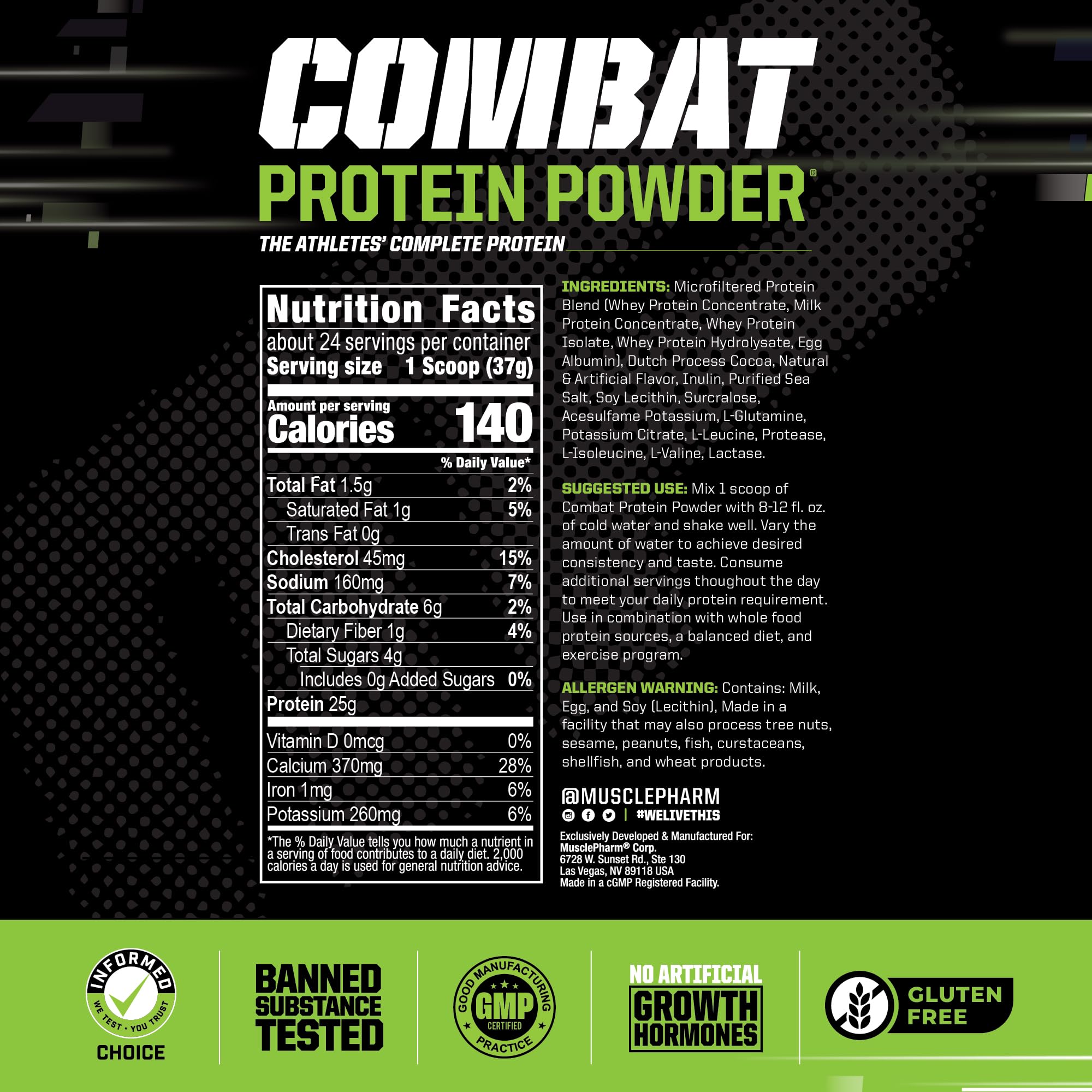 Muscle Pharm Combat Protein Powder, Fuels Muscles for Productive Workouts, 5 Protein Muscle Pharm Au supplements