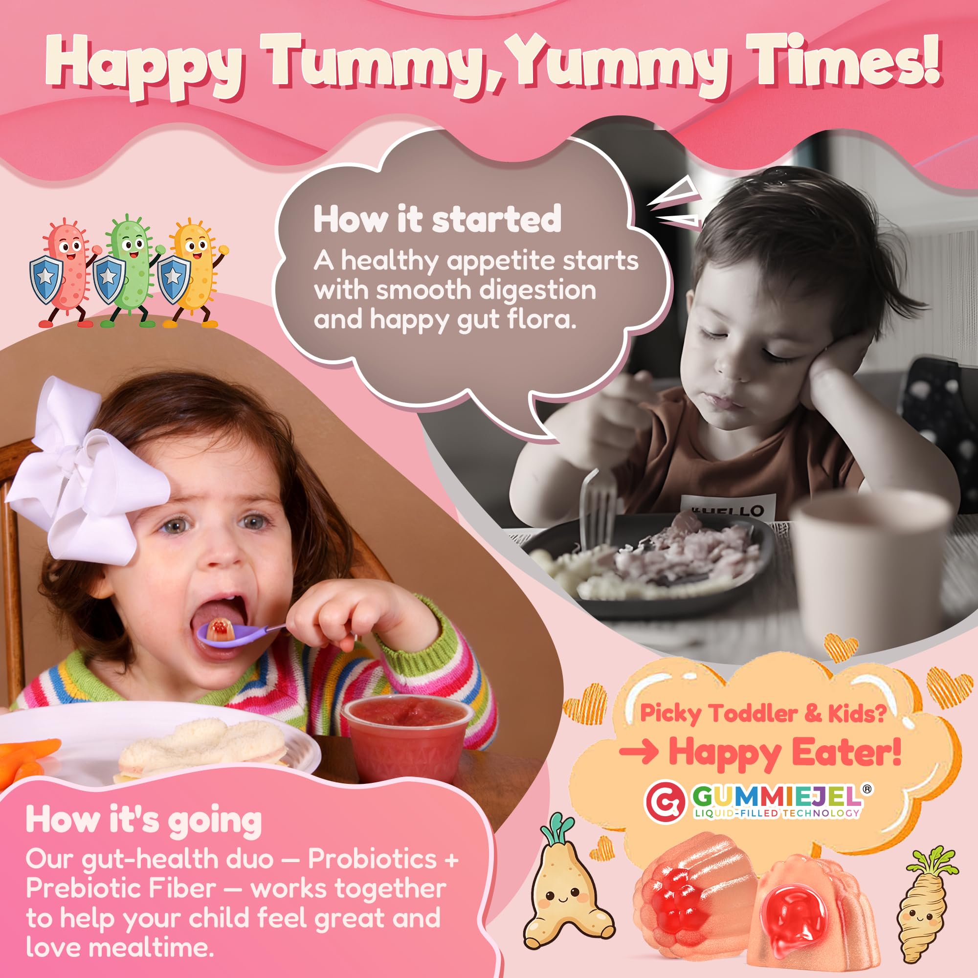 Toddler 2-4 & Kids 4+ Para Clean Gut Health Gummies w/Black Walnut, Wormwood, Clove, Pumpkin Seeds, Vitamin C, D3, Zinc, Digestive Supplement for Natural Gut Cleanse, Kids Immune Support (60cts) EnvyCure Au supplements