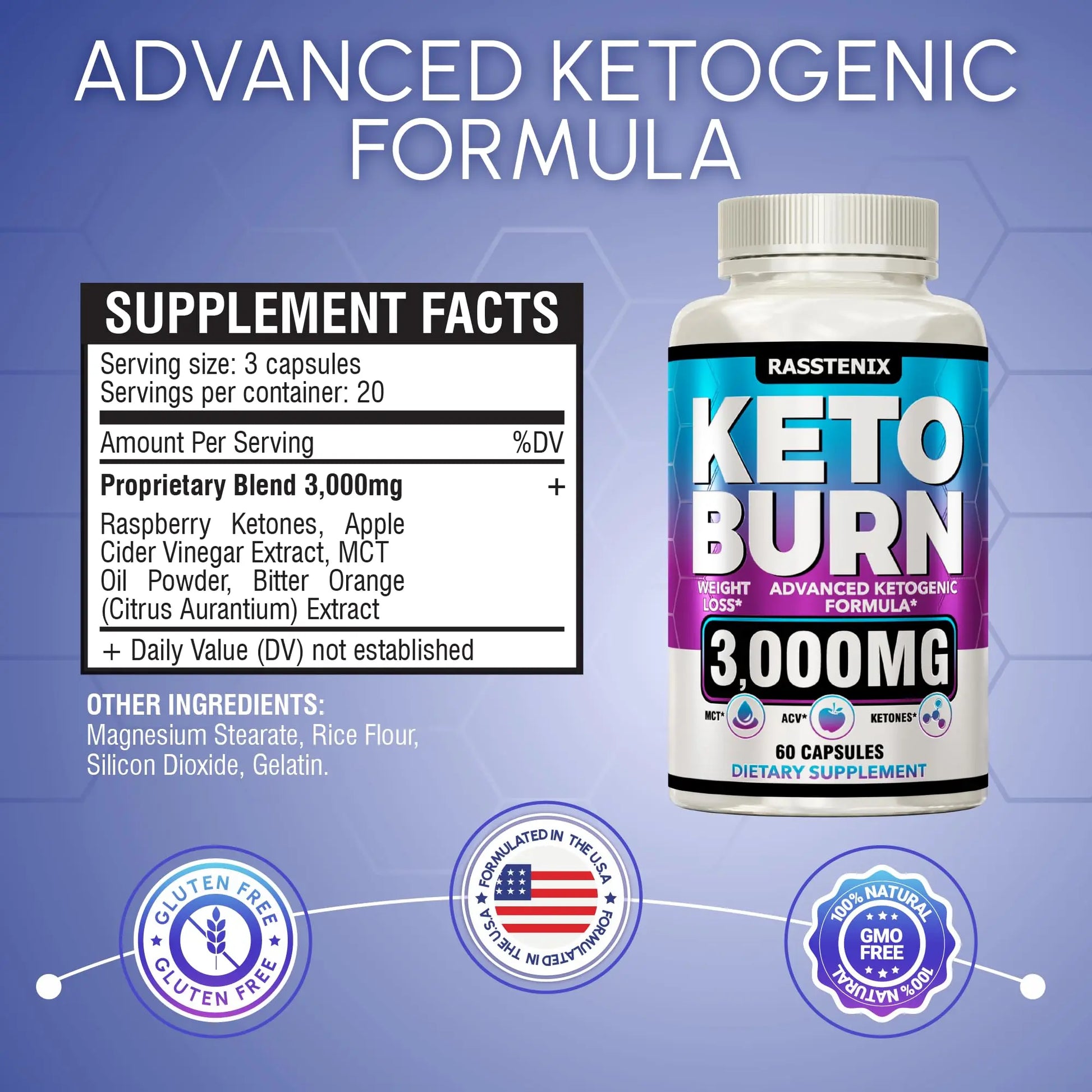 Rasstenix (2 Pack) Keto Pills - Lean Keto Diet Pills - Weight Fat Management Loss Rasstenix Au supplements