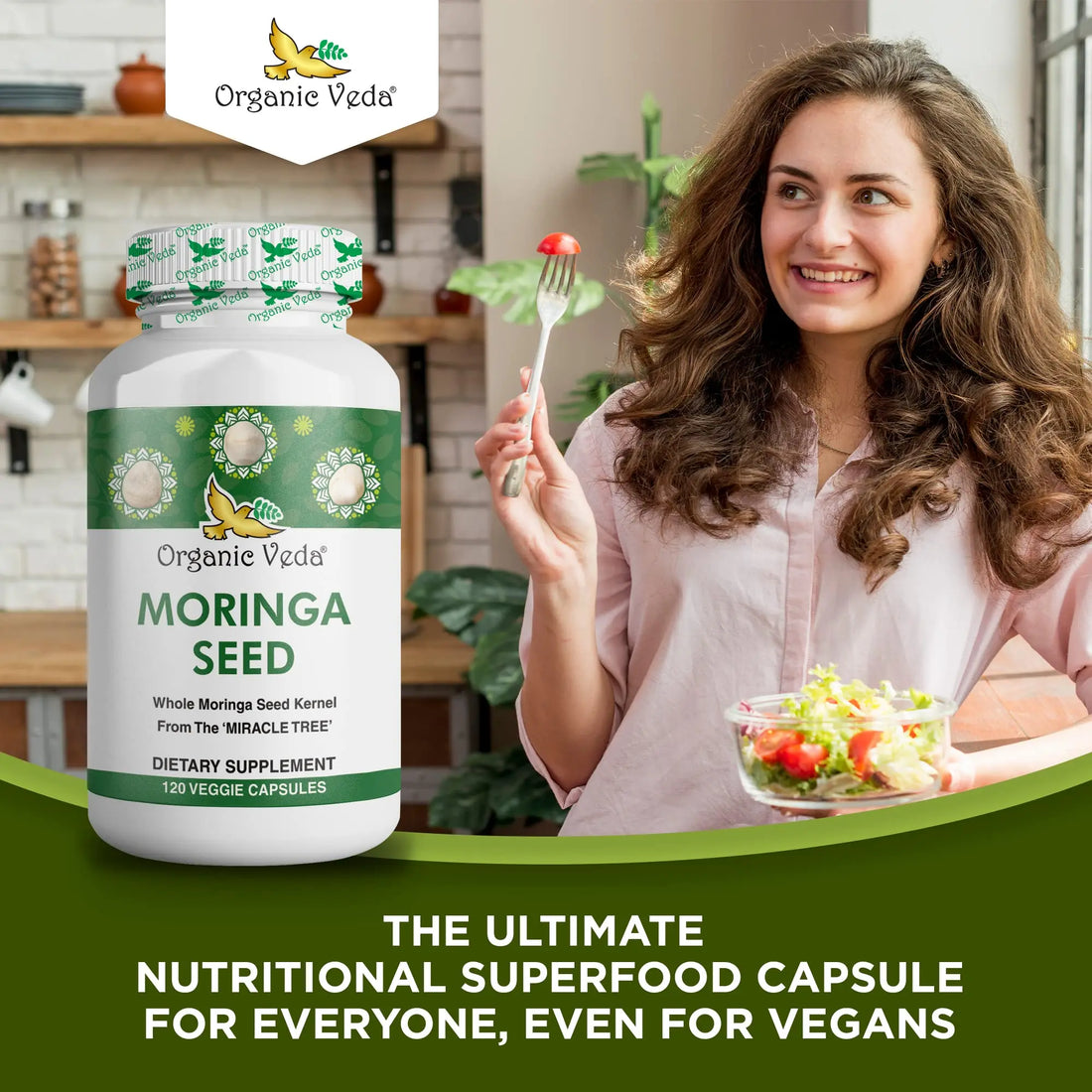Organic Veda Moringa Seed Capsules - Pure Organic Moringa Capsules Seed Powder Organic Veda Au supplements