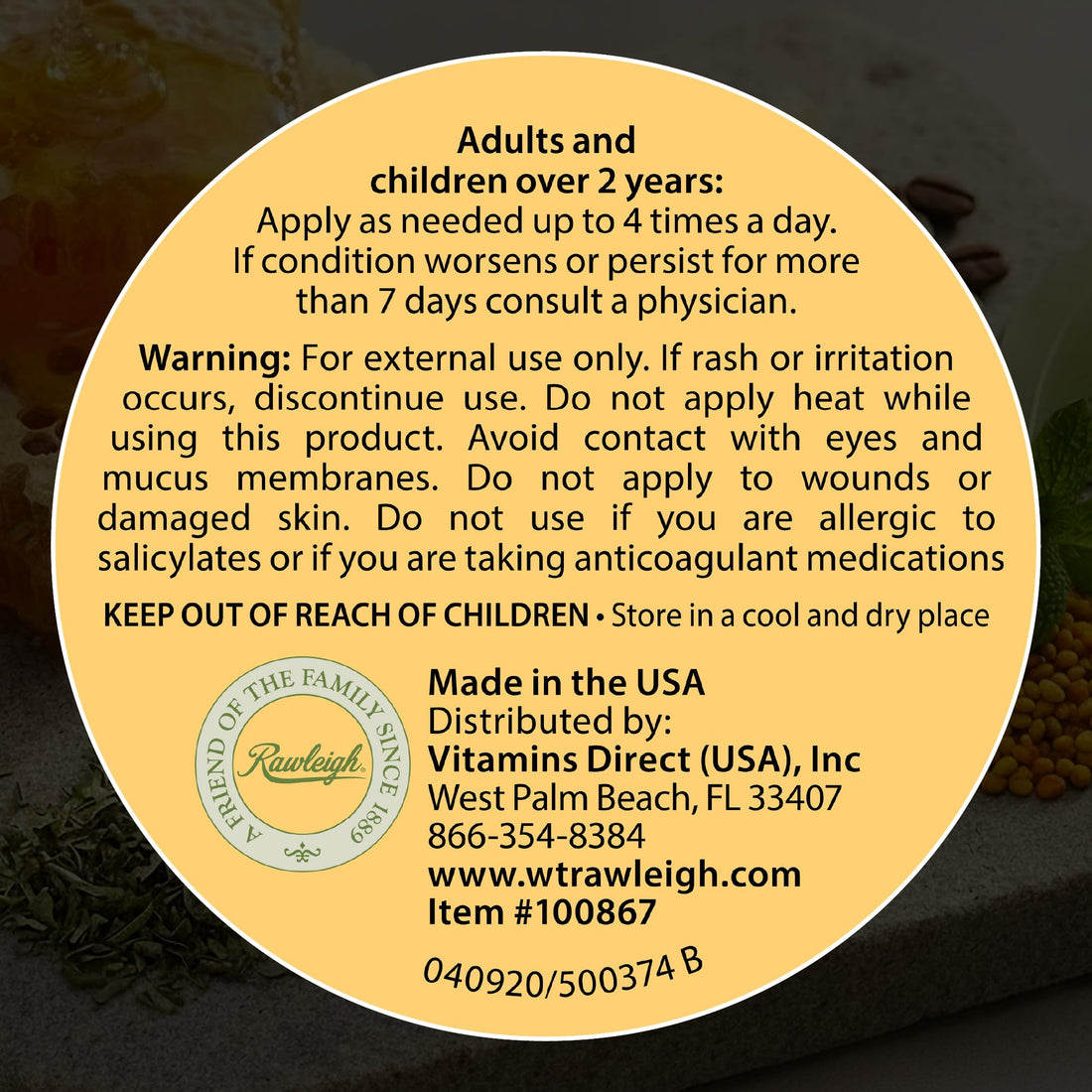 Rawleigh Bee Secret Soothing Balm: 0.85 oz - Pack of 1 Rawleigh Au supplements