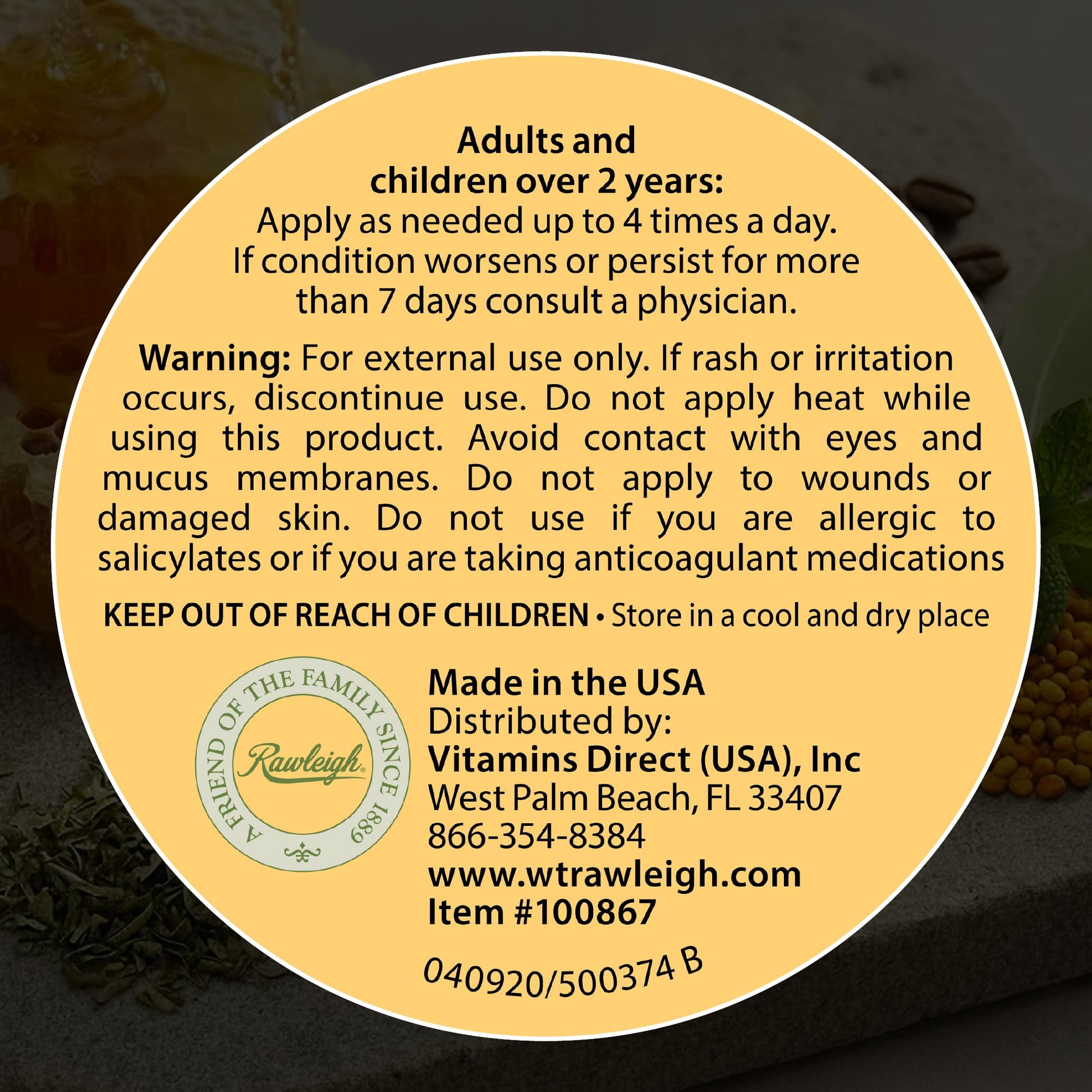 Rawleigh Bee Secret Soothing Balm: 0.85 oz - Pack of 1 Rawleigh Au supplements