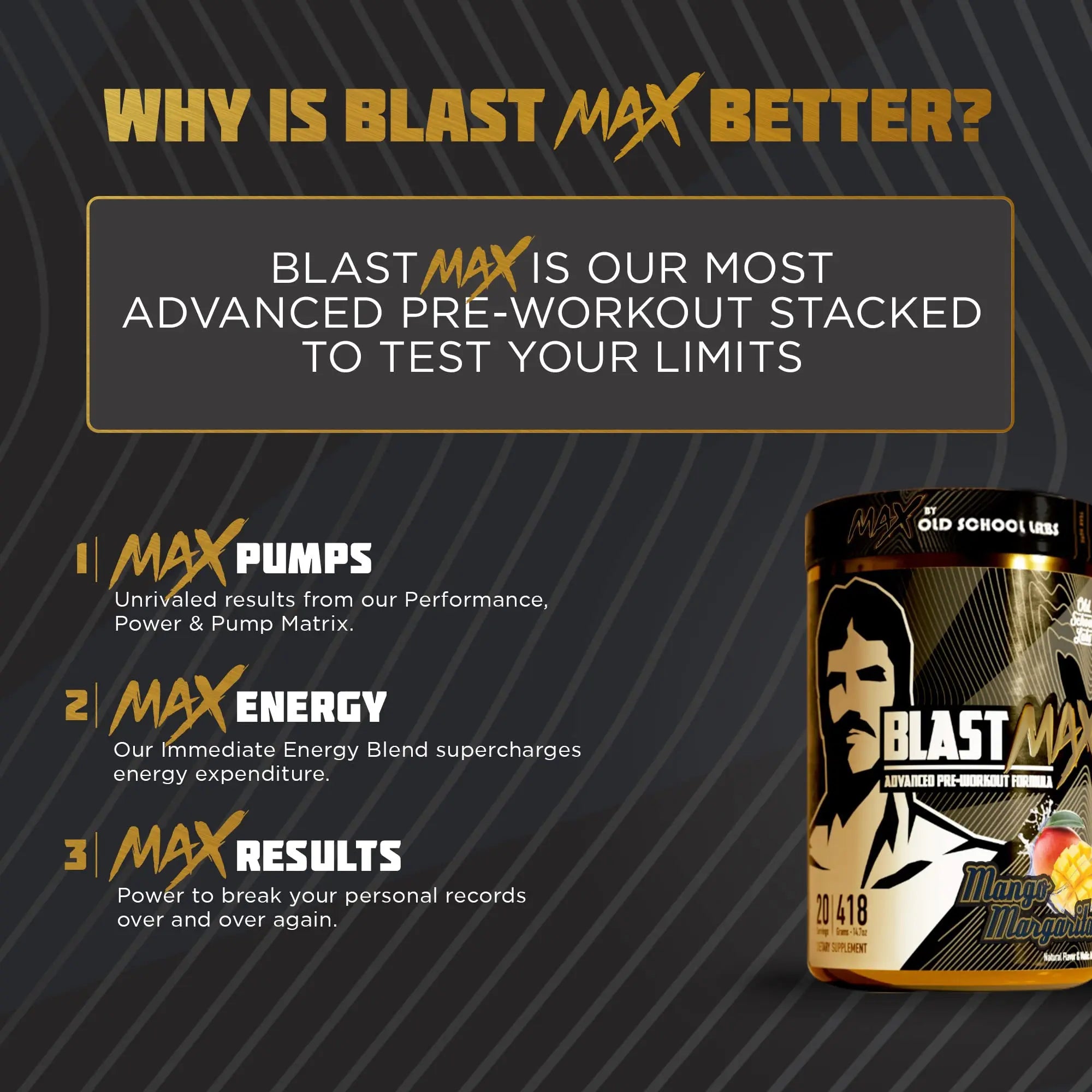 BLAST MAX – High-Stim Pre-Workout Powder – Highly Acclaimed Fully Stacked Pre Workout Old School Labs Au supplements