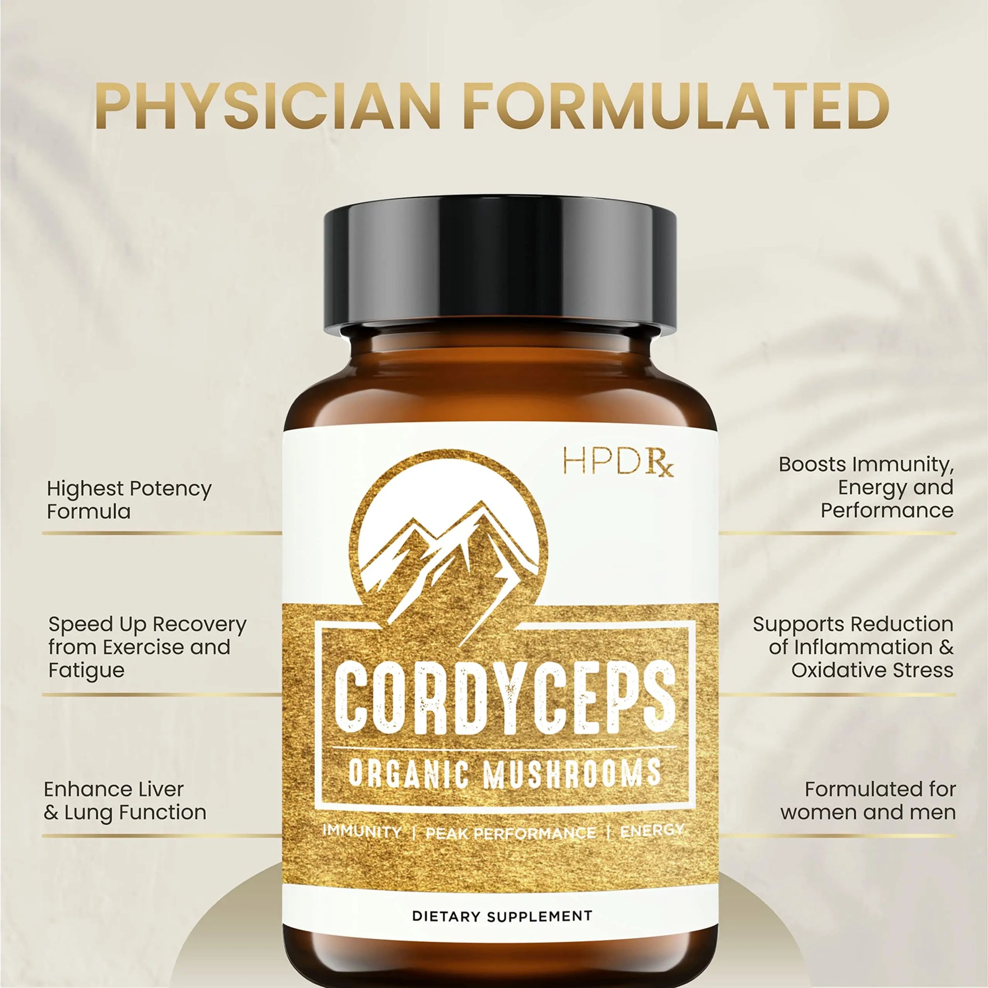 HPD Rx Premium Organic Cordyceps Mushroom Extract Performance , Pack of 2 HPD Rx Au supplements