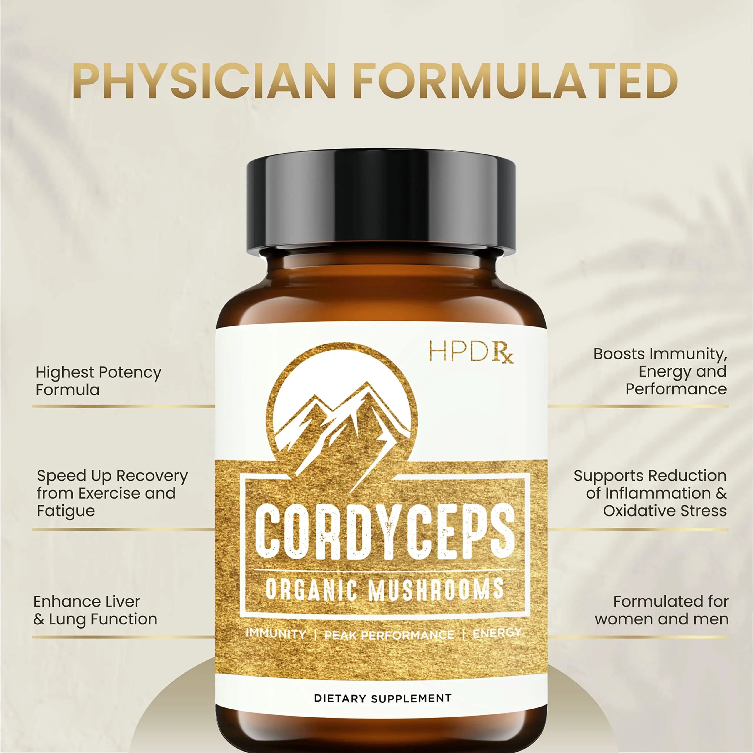 HPD Rx Premium Organic Cordyceps Mushroom Extract Performance , Pack of 2 HPD Rx Au supplements