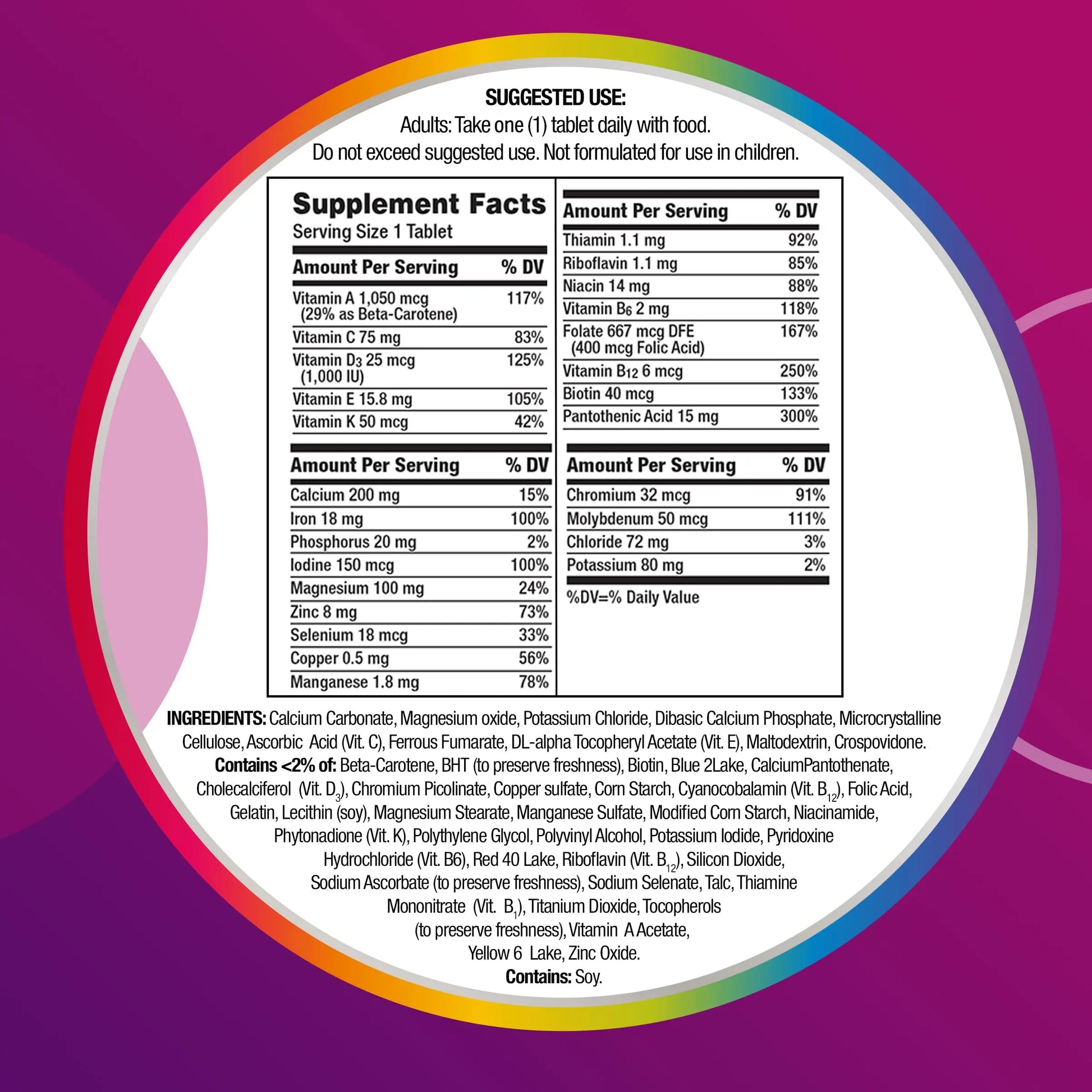 Centrum Multivitamin Tablet for Women, Multivitamin/Multimineral Supplement with Iron, Vitamin D3, B Vitamins and Antioxidant Vitamins C and E Centrum Au supplements