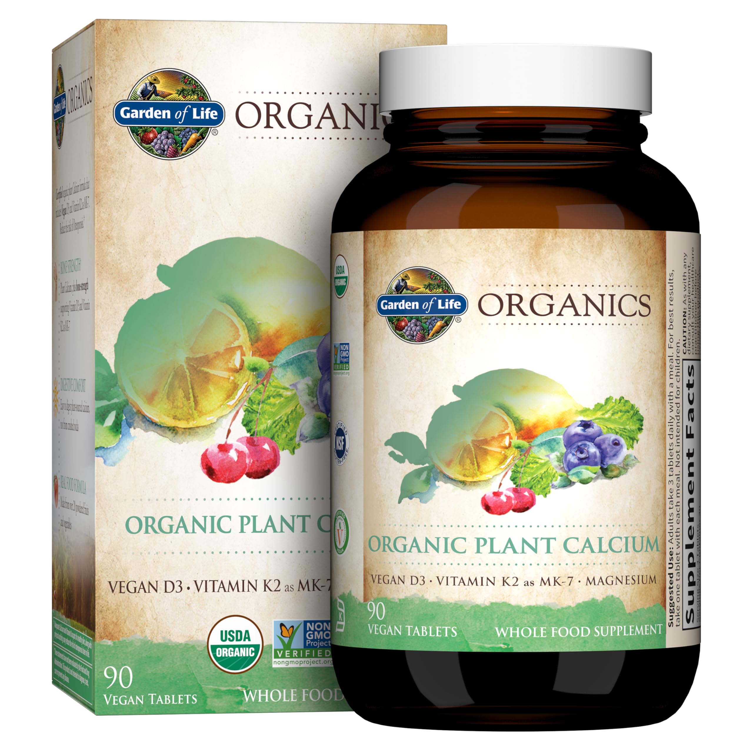 Garden of Life Calcium Supplement with Magnesium & Organic Vitamin D3 K2, Made from Whole Foods, Gluten-Free, 90 Count Garden of Life Au supplements