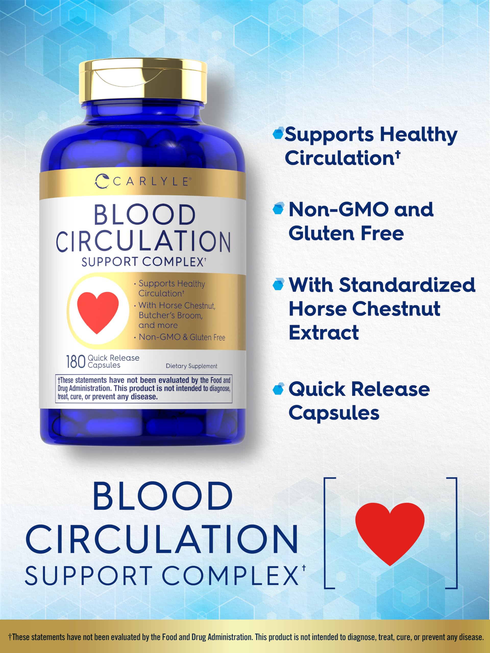 Carlyle Blood Circulation Supplement | 180 Capsules | Supports Healthy Circulation | Non-GMO, Gluten Free Carlyle Au supplements