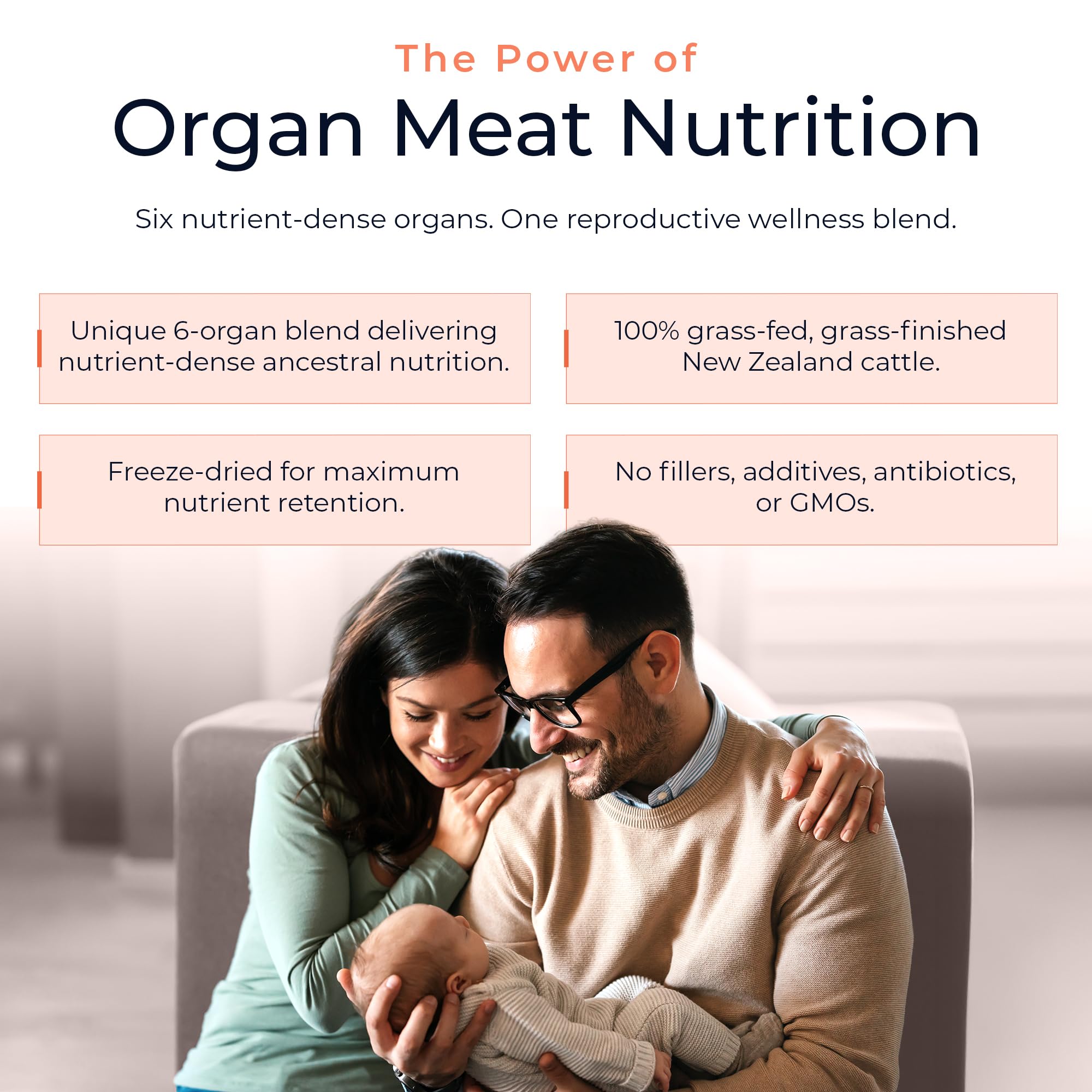 Molecular Fertility Beef Organ Complex - Pasture-Raised, Grass Fed Beef Liver, Brain, Heart, Spleen, Pancreas Blend, Healthy Hormone Balance and Fertility Supplement for Women and Men, 180 Capsules Molecular Fertility Au supplements