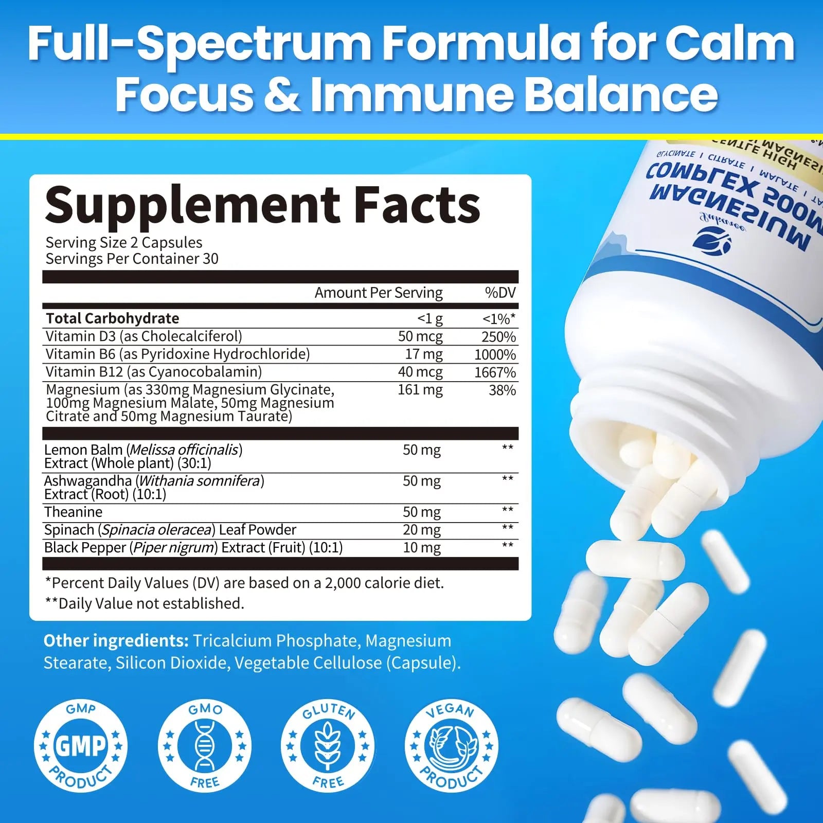 2 Pack Magnesium Complex for Women and Men 4-in-1 Magnesium Glycinate, Citrate, Malate, Taurate - Magnesium Supplement for Relaxation, Sleep & Focus, 60 Days Supply Lukaree Au supplements