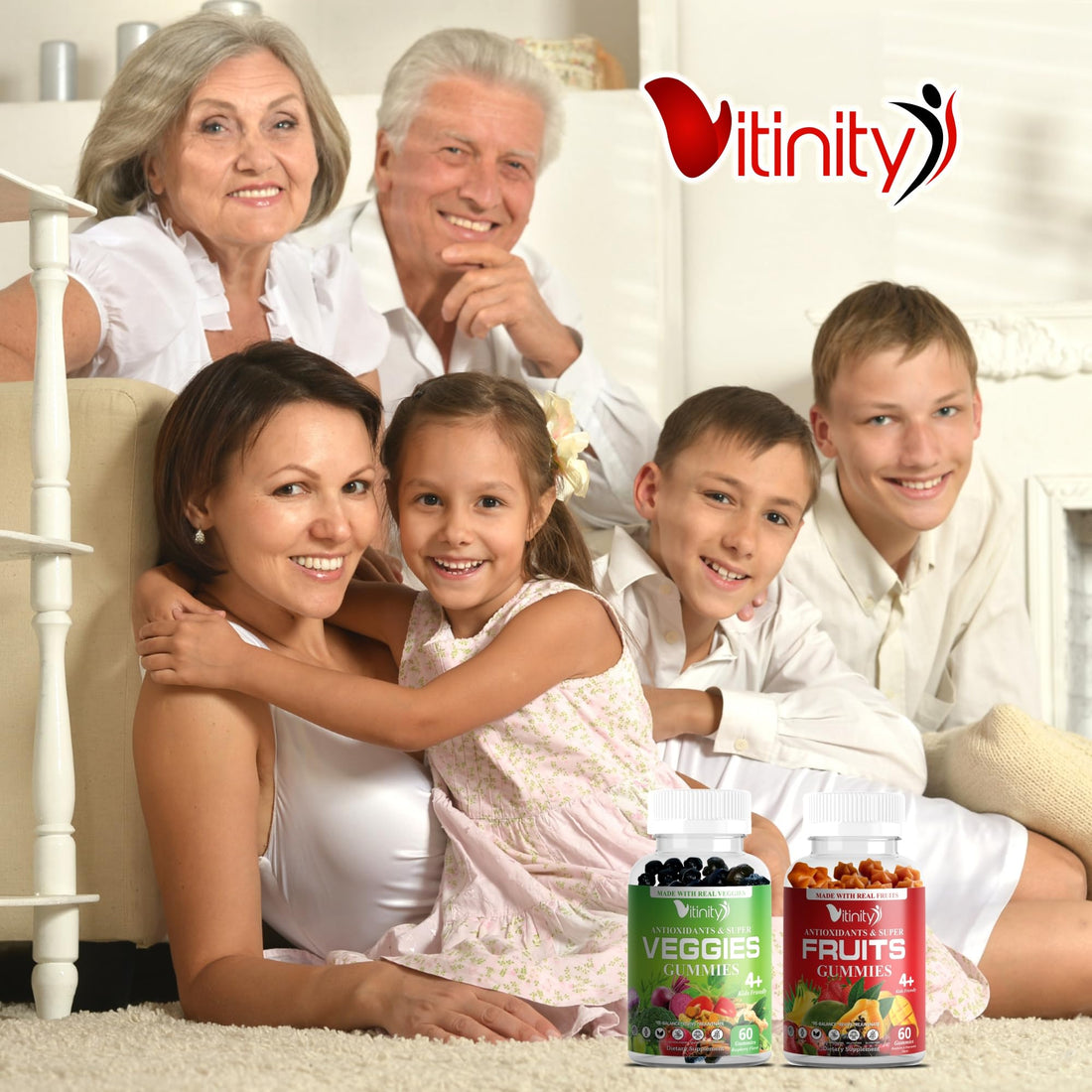 VITINITY Made with Real Fruit-Real Veggie Gummies-Superfood Vegetable Vitamin Supplement for Women,Men,Kids-Blend of Fruit and Greens for Daily Health.Fruits and Vegetables Supplements (30-Day Supply) VITINITY Au supplements