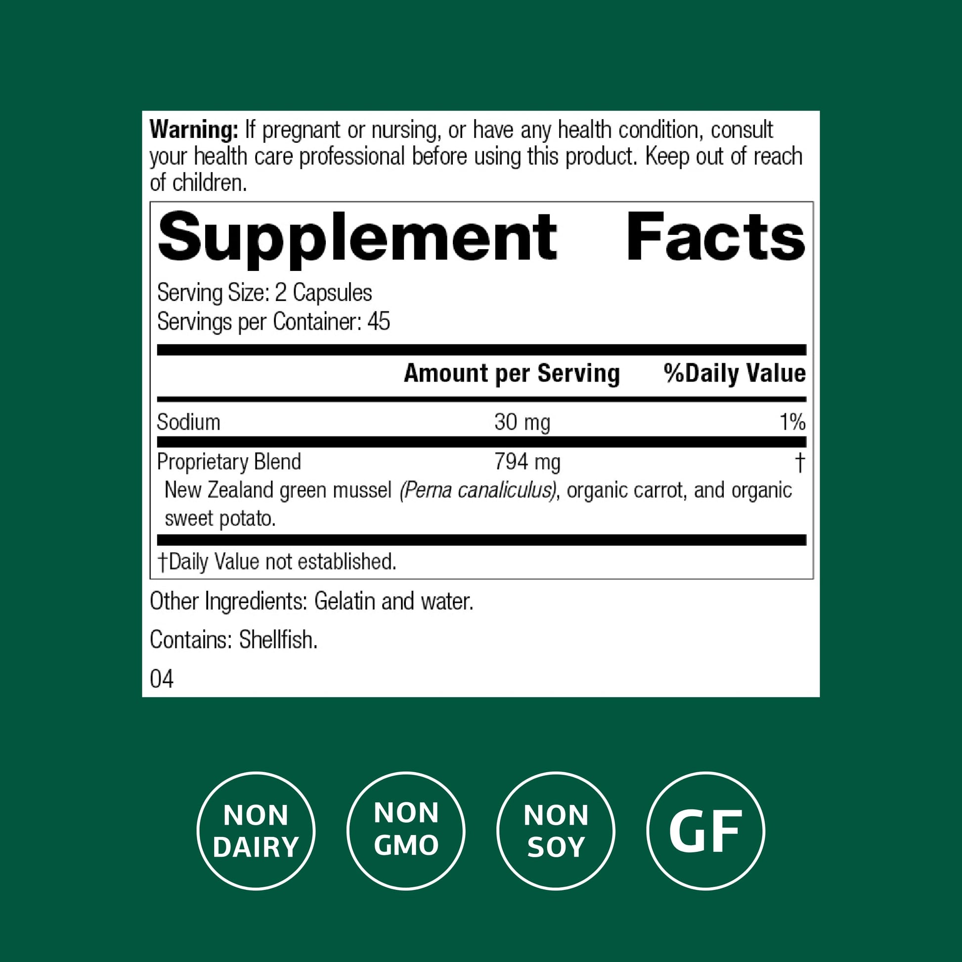 Standard Process Nutrimere - Supports Joint Health - Joint Supplement with Perna Canaliculus & New Zealand Green Mussel - Gluten-Free, Non-Soy & Non-Dairy - 90 Capsules Standard Process Inc. Au supplements