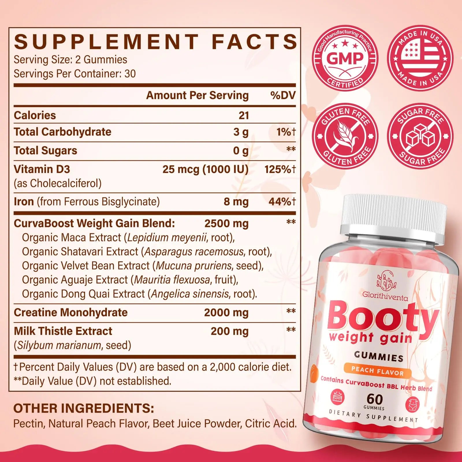 Glorithiventa Cholesterol & Booty Gummies Supplement Bundle - Plant Sterols & Stanols + CurvaBoost BBL Herb Blend & Creatine Monohydrate - Cholesterol Normal Level, Booty, Curves & Energy Glorithiventa Au supplements
