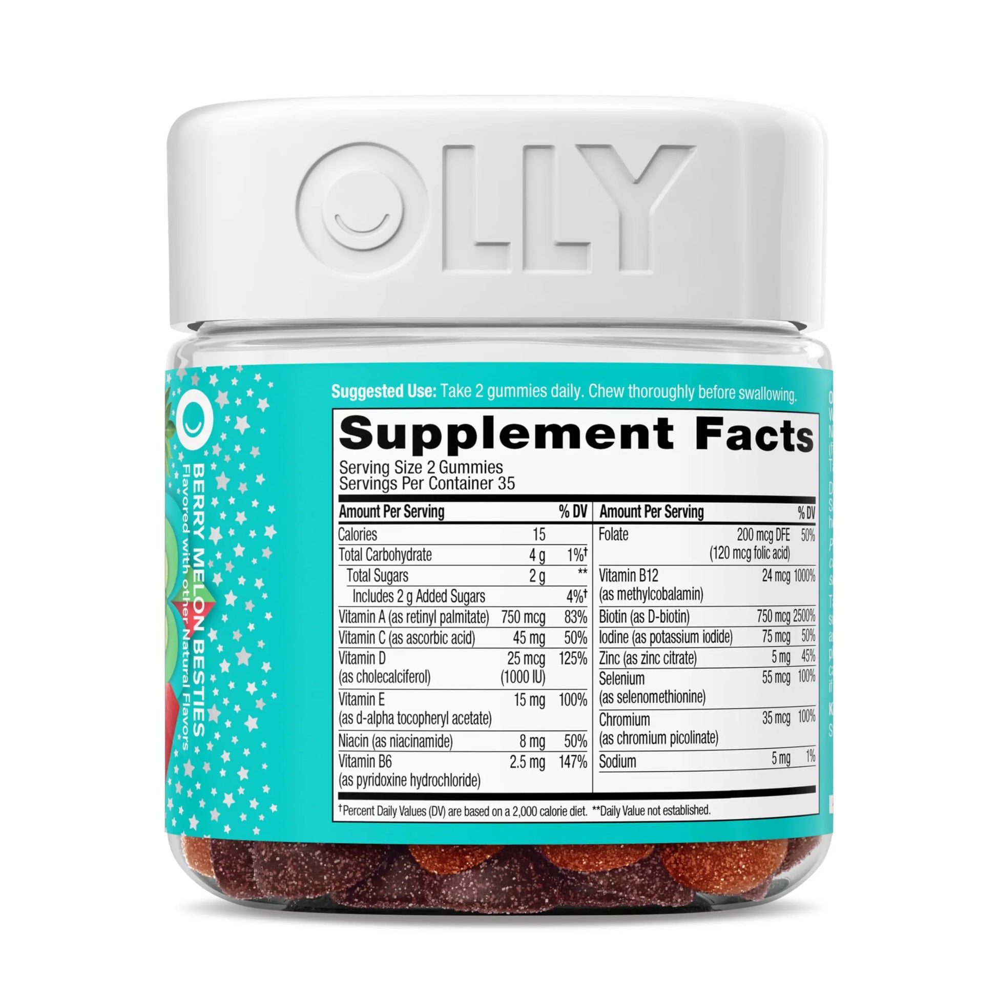 Olly Teen Girl Multi Gummy, Healthy Skin and Immune Support, 15 Essential Vitamins, Biotin, Zinc, Calcium, Chewable Multivitamin OLLY Au supplements