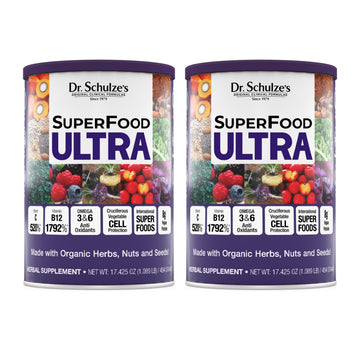 Dr. Schulze's SuperFood Ultra - Plant-Based Superfood Powder for Active Lifestyle Support - Vital Nutrients - Natural Ingredients - Gluten-Free & Dairy-Free - Vegan - 17.4 oz (13 Servings) - 2 Pack Dr. Schulze's Au supplements