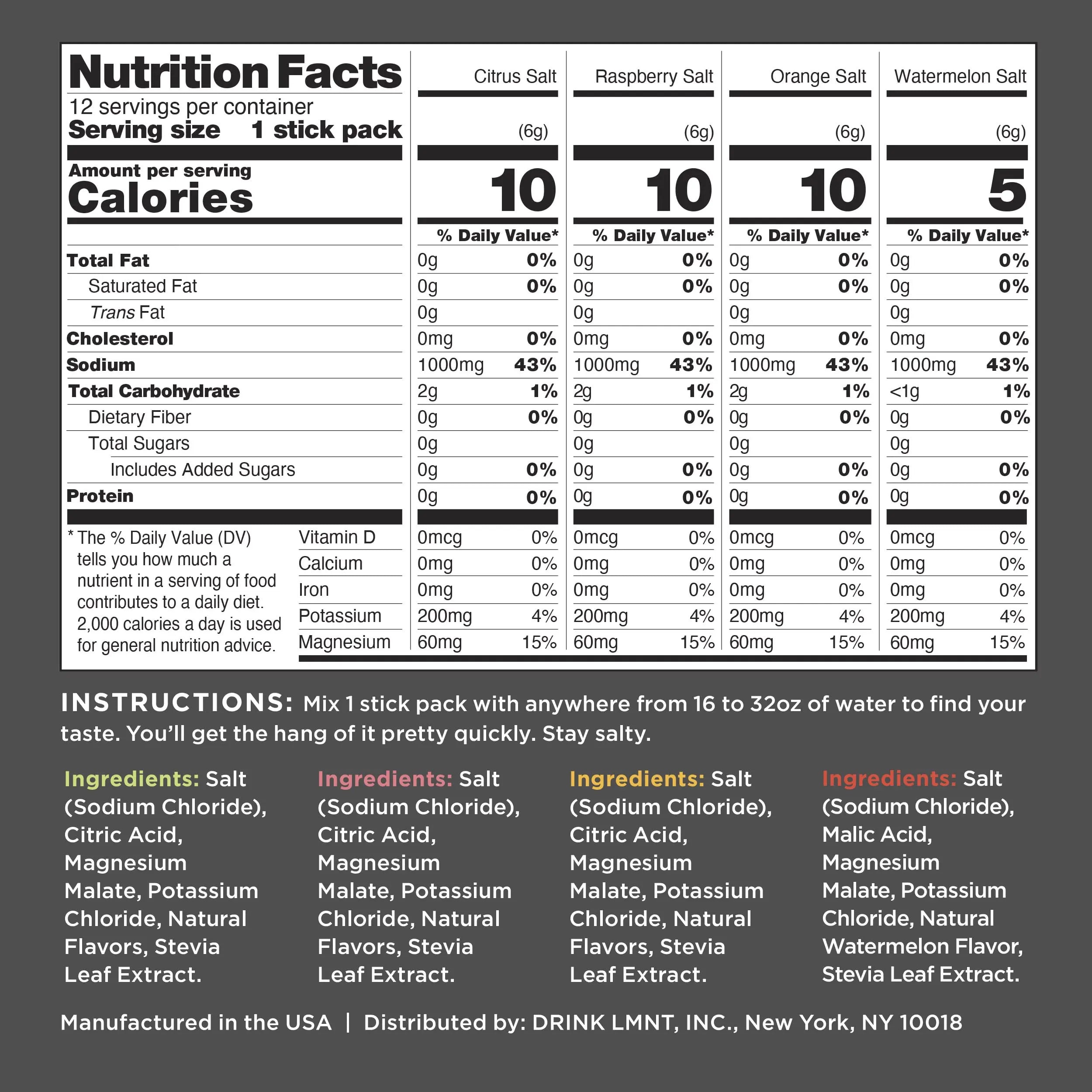 LMNT Zero-Sugar Electrolytes - Variety Pack Bundle - Hydration Powder Packets Drink LMNT Au supplements