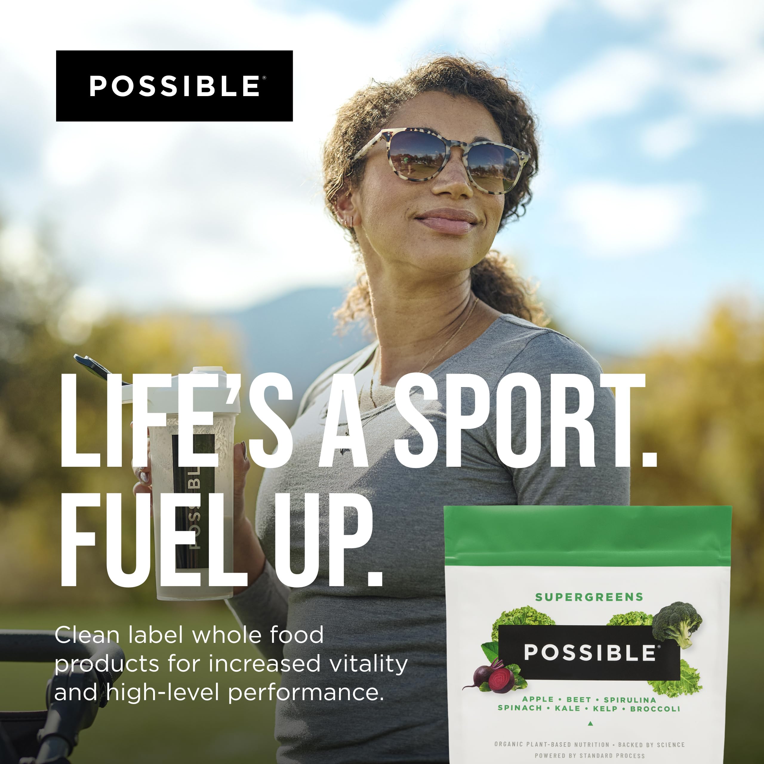 Possible SuperGreens - Potent Superfoods Blend - Plant-Based Antioxidant Support - Greens Powder Supplement & Drink Mix - Non-GMO, Vegan & Gluten-Free - SuperGreens (30 Servings) Possible Au supplements