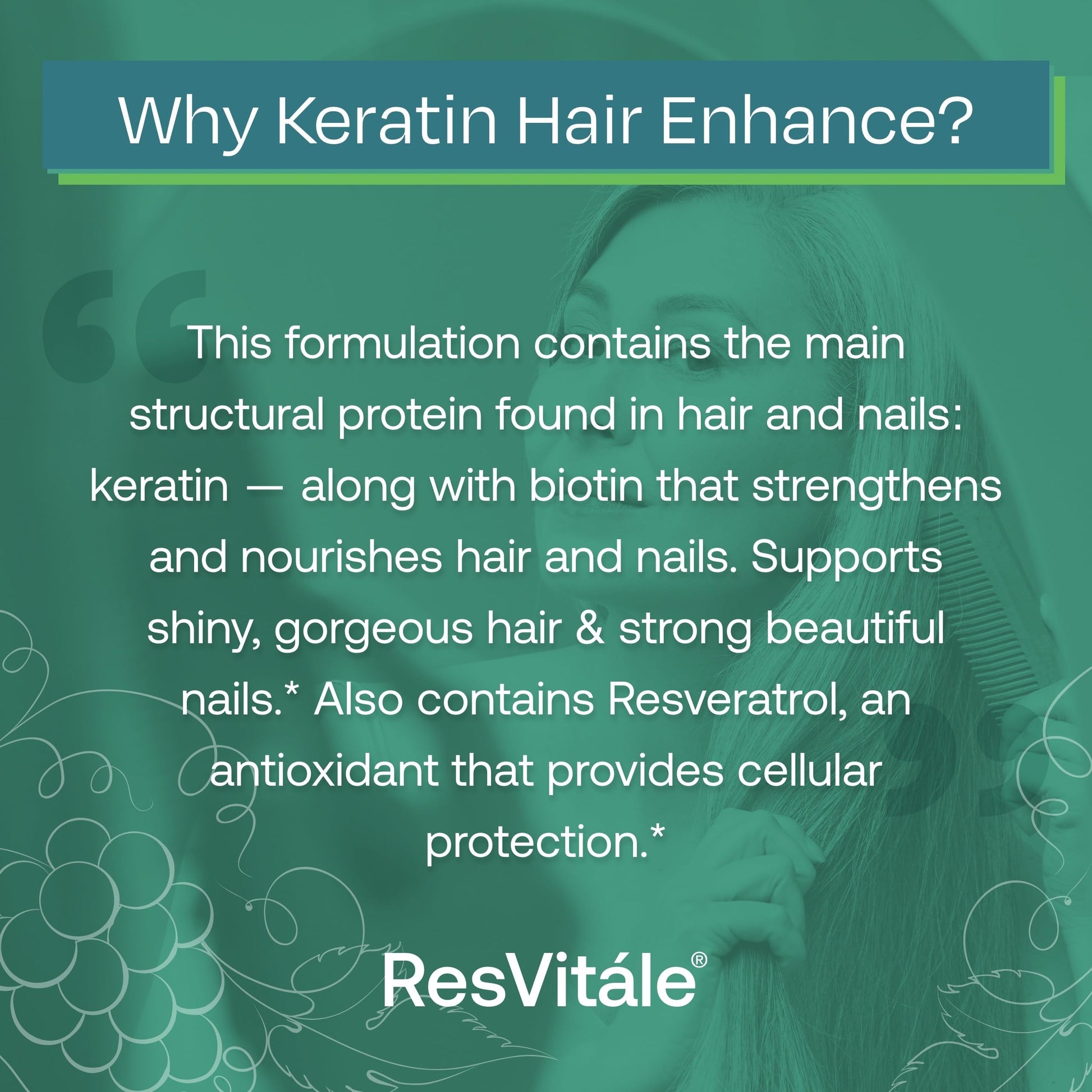 ResVitále Keratin Hair Enhance - Keratin Supplement for Hair Growth - 60 Capsules ResVitale Au supplements