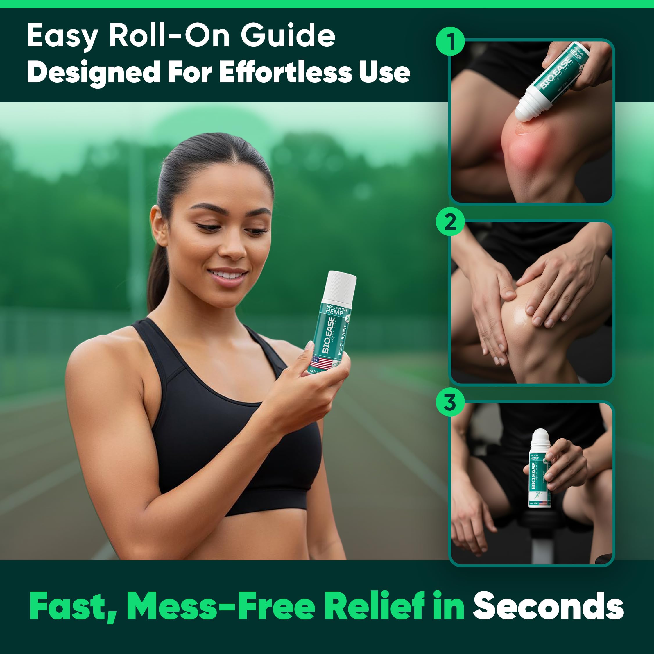 BioXPressEase Fast-Acting Hemp Pain Relief Roll On - Highly Effective, Cool & Topical Pain Relief Extra Strength for Muscle, Joint, & Back – Easy Roll On Maximum Strength - Made in USA BIOXPRESSEASE Au supplements
