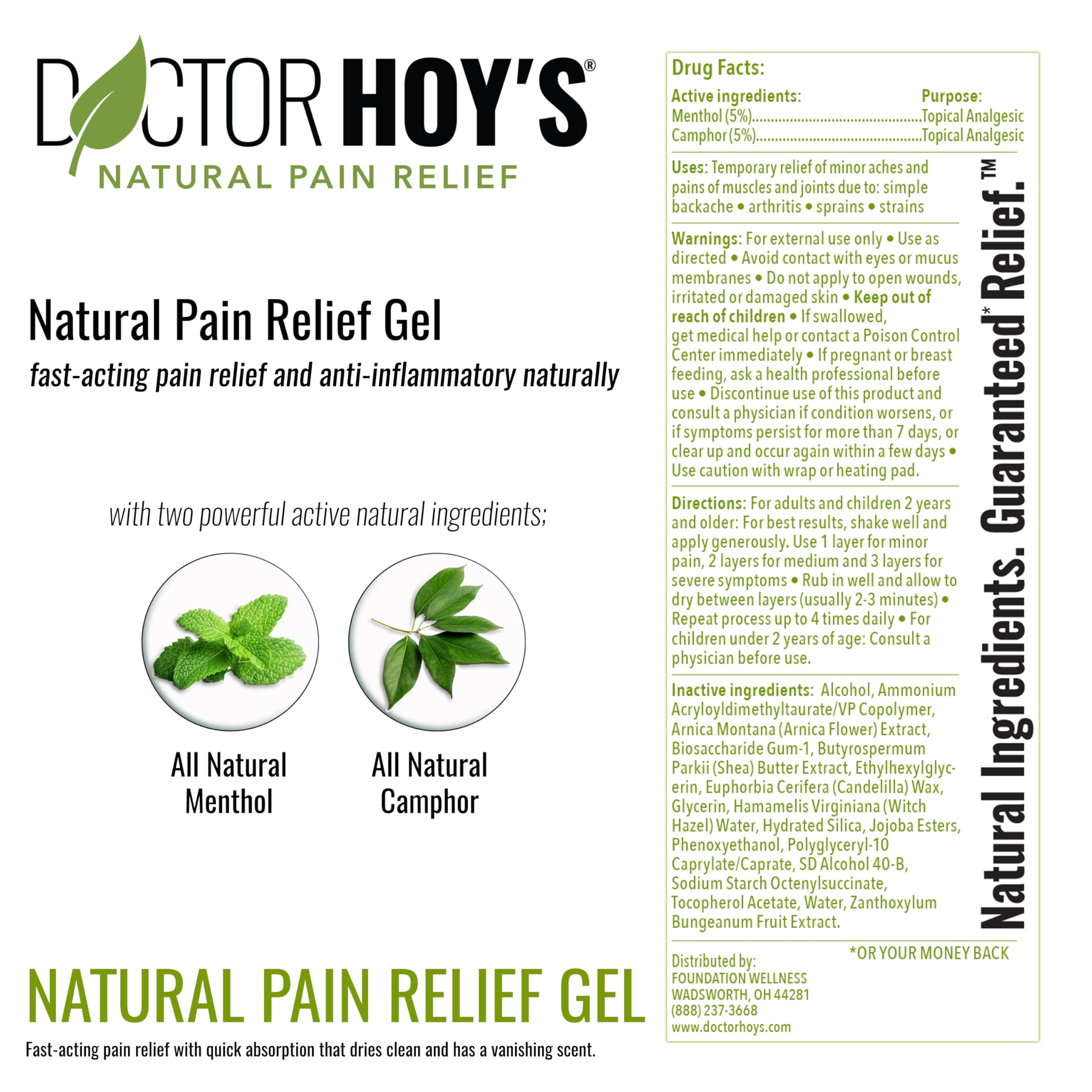 DOCTOR HOY'S Natural Pain Relief Gel, Water Based with Arnica, Anti-Inflammatory, Clean, Safe and Effective Natural Pain Relief, 3 oz. Roll-On, 3pk DOCTOR HOY'S Au supplements