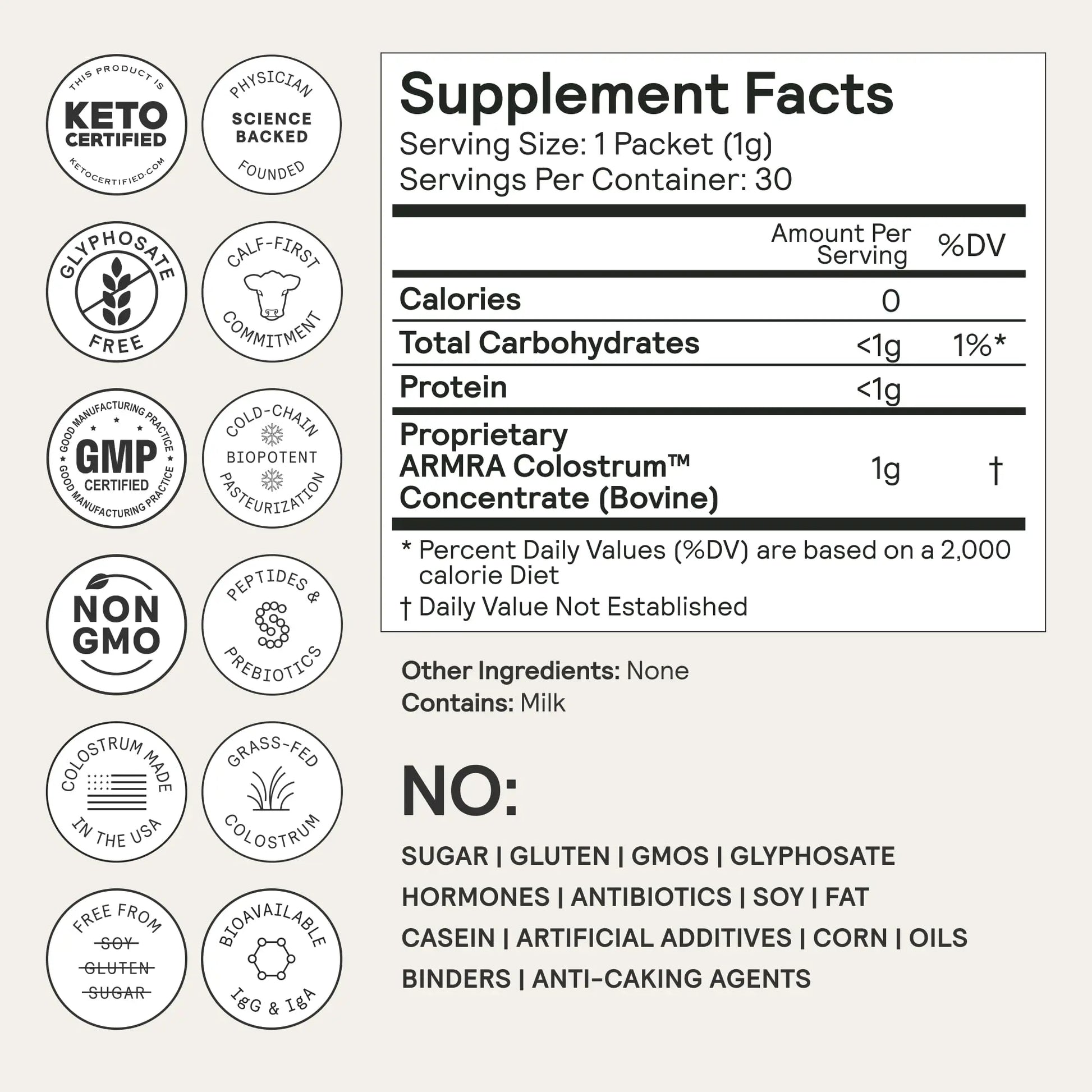 ARMRA Colostrum Powder | Unflavored | Gut Health & Bloating | Skin & Hair | Immunity | Keto, Gluten & Fat-Free | 30 Servings ARMRA Au supplements