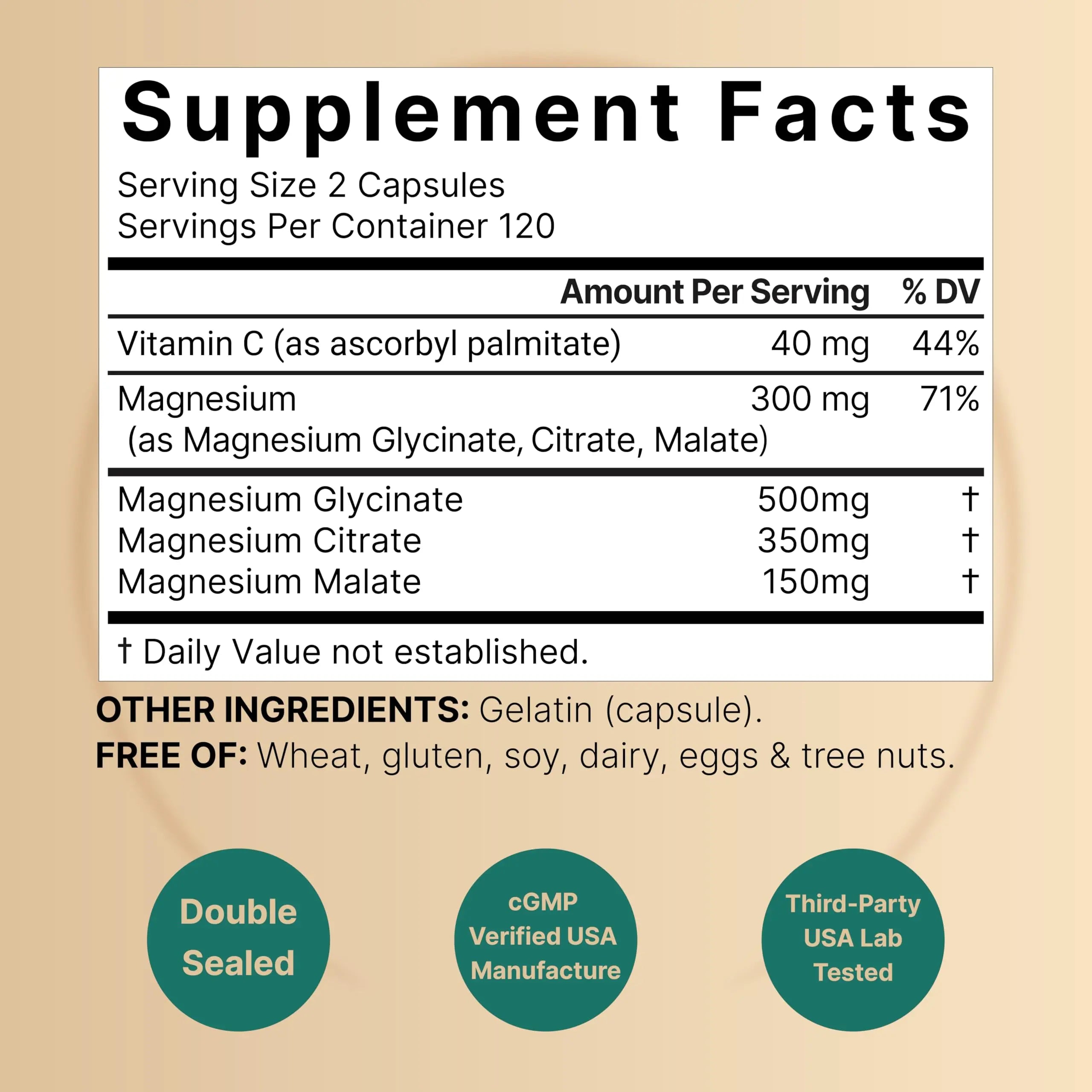 NatureBell Magnesium Complex for Women & Men 1,000mg Per Serving – 240 Capsules – Triple Magnesium Complex with Glycinate, Citrate & Malate – Chelated & Purified – Non‑GMO, Filler Free NatureBell Au supplements