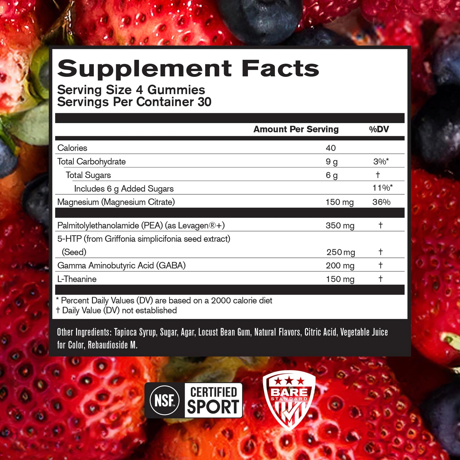 BARE PERFORMANCE NUTRITION, BPN Peak Sleep Gummy, Sleep Aid & Recovery Support Supplement, 30 Servings, Berry BARE PERFORMANCE NUTRITION Au supplements