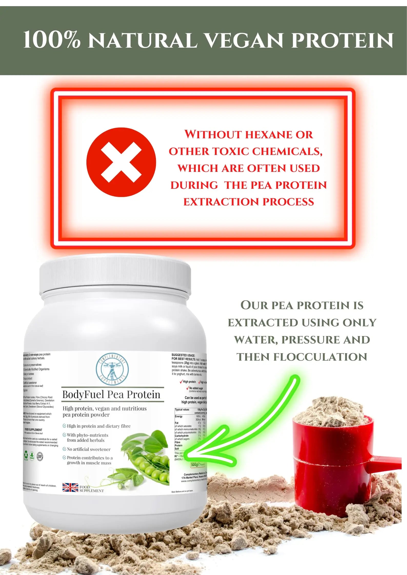 Complementary Supplements - BodyFuel Hypoallergenic Pea Protein Isolate Powder Plus Phytonutrients Complementary Supplements Au supplements