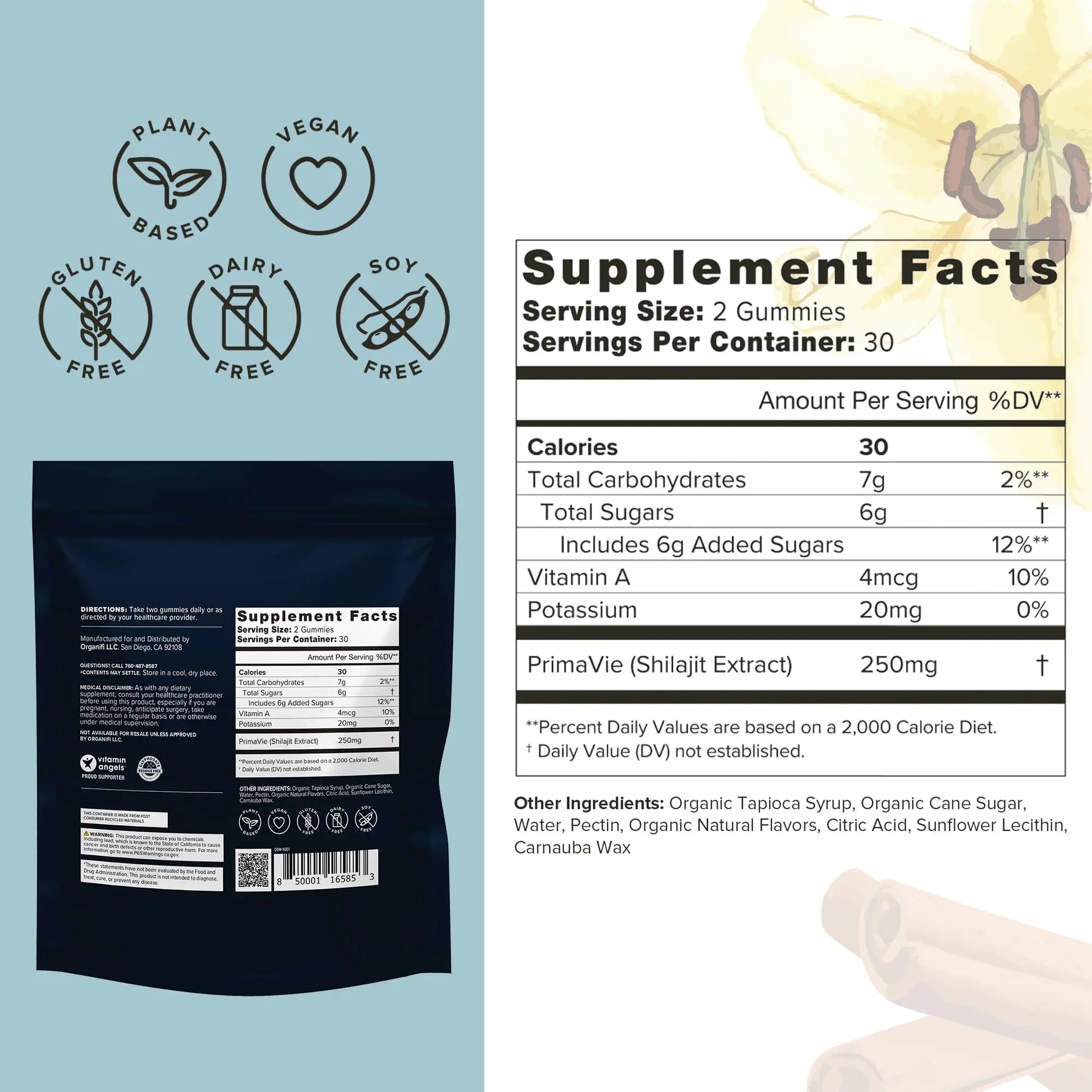 Organifi - Shilajit Gummies - Supports Natural Energy and Strength - Vanilla Cinnamon Organifi Au supplements