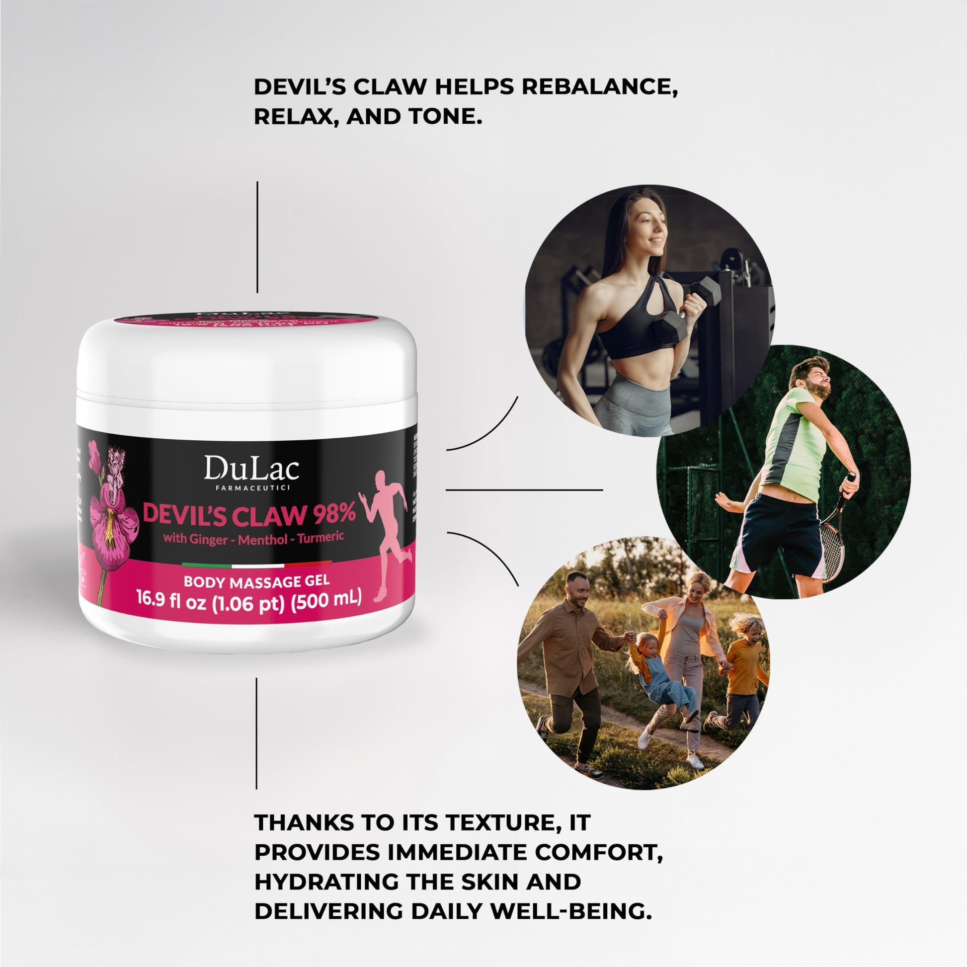 Dulac - Devil's Claw 98% Cream Maximum Strength 16.9 Fl Oz, Natural Joint and Muscle Comfort Cream, Enriched with Menthol for Cool Effect DULÀC FARMACEUTICI 1982 Au supplements