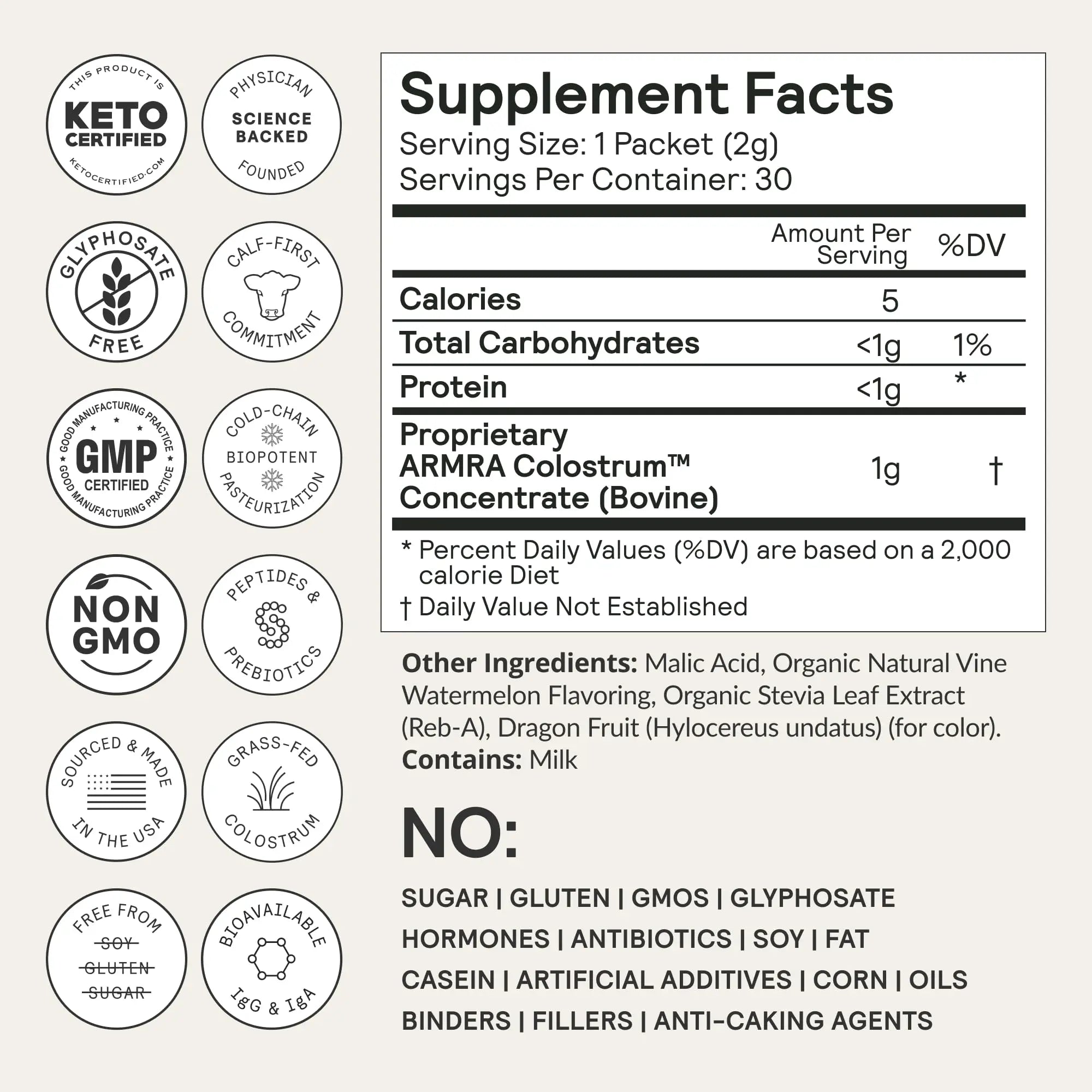ARMRA Colostrum™ Premium Powder, Grass Fed, Gut Health Bloating Immunity Skin & Hair, Contains 400+ Bioactive Nutrients (Blood Orange, Vine Watermelon, Unflavored Bundle | 180 Servings) ARMRA Au supplements
