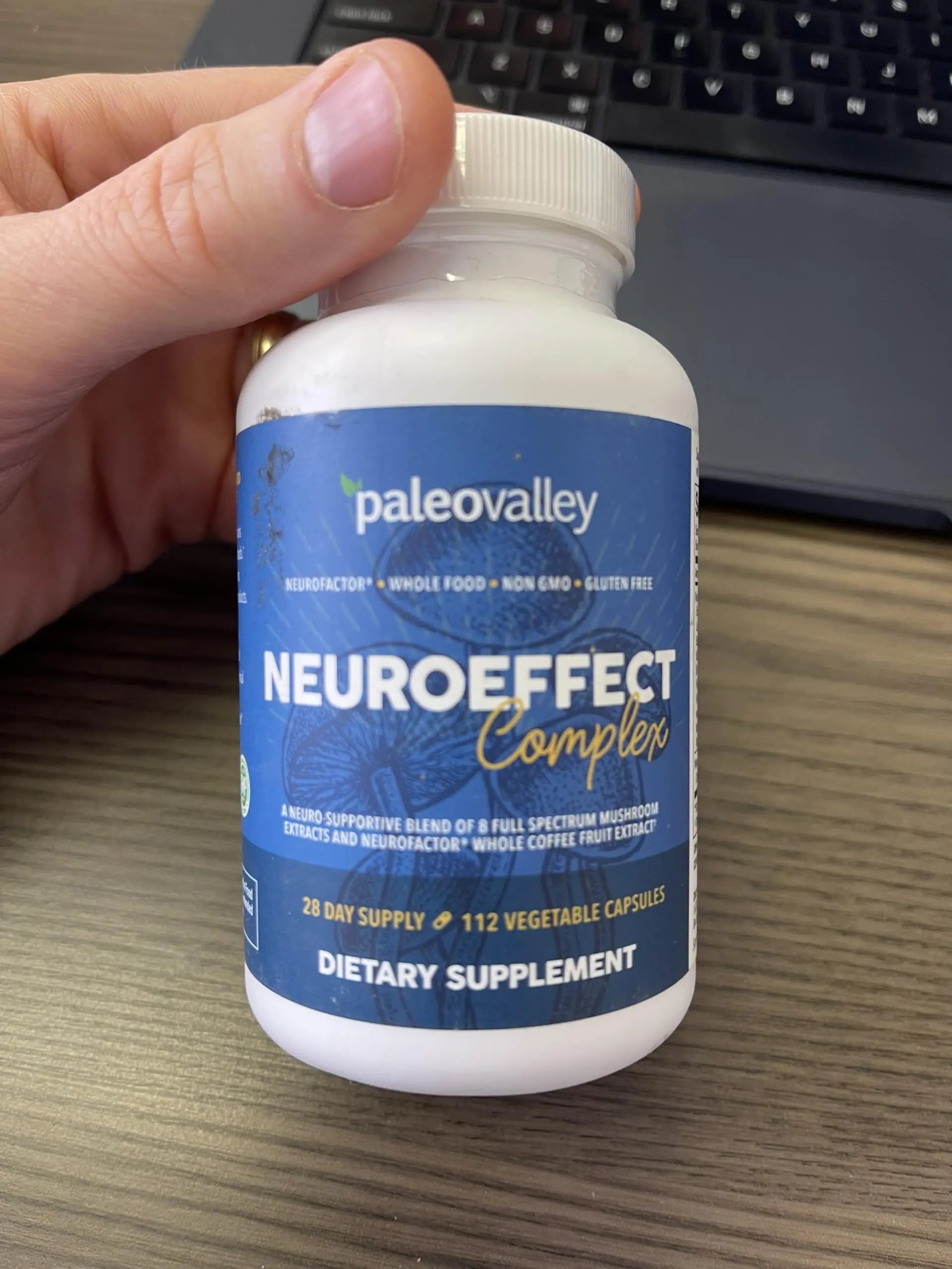 Paleovalley NeuroEffect - Neuro Mushroom Coffee Nutritional Supplement for Focus, Memory, and Energy Support - 28-Day Supply - 8 Full Spectrum Mushroom and Whole Coffee Fruit Extracts Paleovalley Au supplements