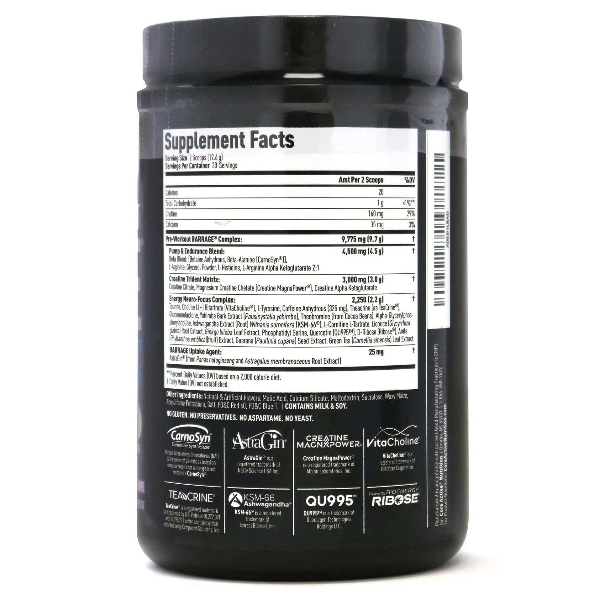 (CORE)ACTIVE Barrage Pre Workout Powder - Preworkout for Women & Men, Creatine (CORE)ACTIVE Au supplements