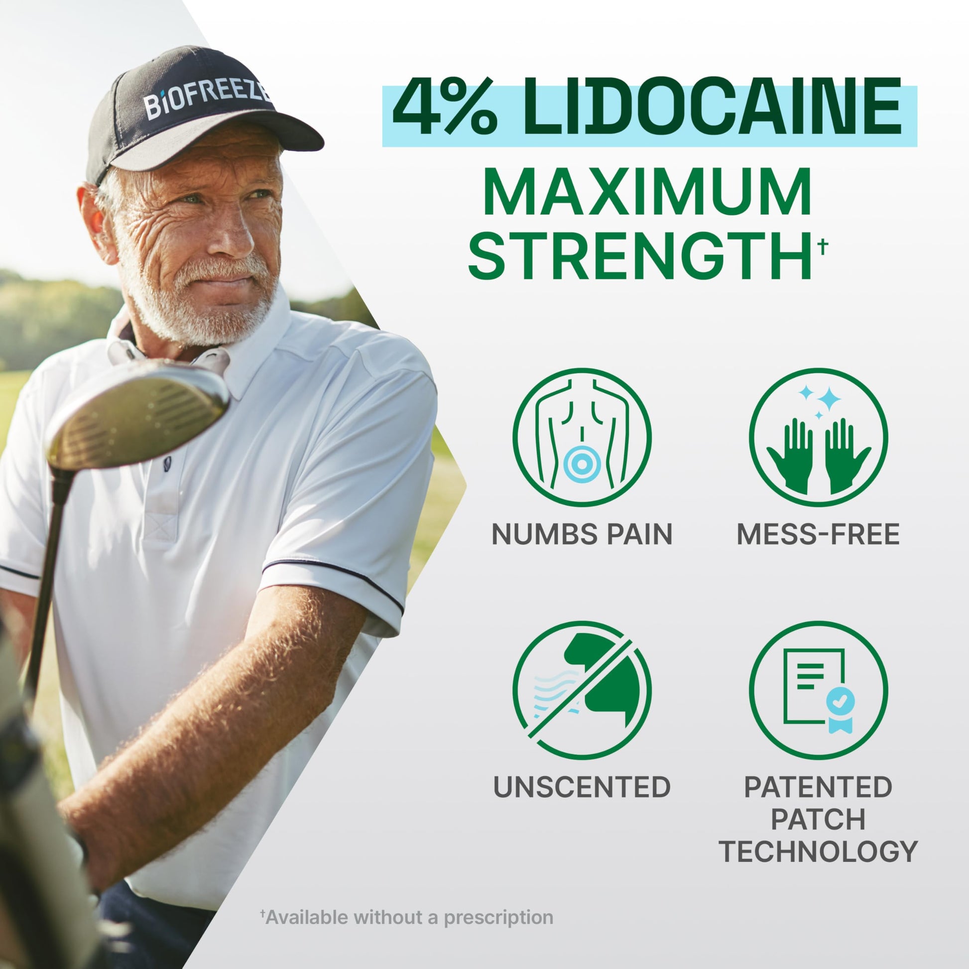Biofreeze Ultraflex Maximum Strength 4% Lidocaine Patches, Non-Menthol, Flexible Pain Relief Patch for Lower Back, Lidocaine Patch for Neck, Knee, Shoulder, 4 Large Pain Patches Biofreeze Au supplements