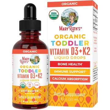 MaryRuth Organics Vitamin D3 | Vitamin K2 | Vitamin D3 K2 Drops | K2 D3 Vitamin Liquid Supplement for Toddlers | Kids Supplement for Calcium Absorption Strong Bones | Vegan | Gluten Free | 1 Fl Oz MARYRUTH'S Au supplements