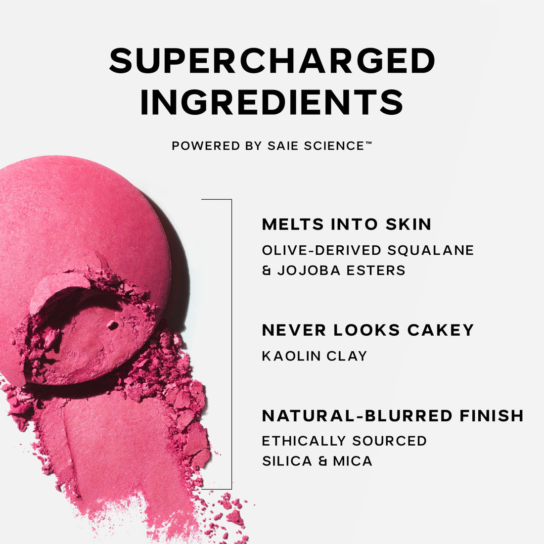 Saie SuperSuede Baked Blush - Talc-Free Powder Blush for Cheeks Infused with Hyaluronic Acid, Glycerin + Squalane - Hydrating Face Makeup for a Natural, Diffused Flush of Color - Ciao (0.1 Ounce) Saie Au supplements