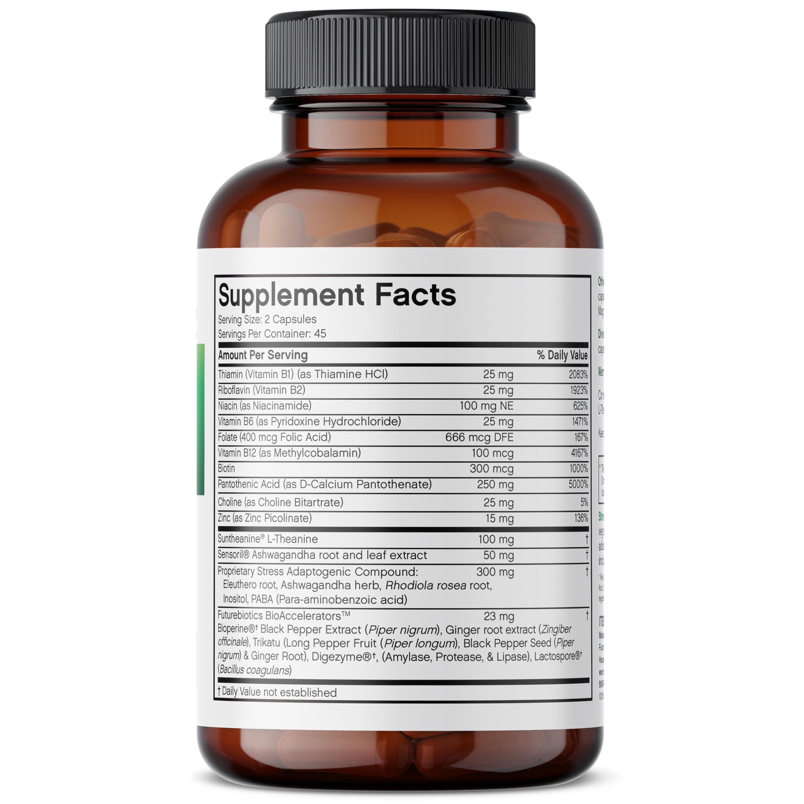 Futurebiotics Stressassist L-theanine Ashwagandha and Rhodiola Rosea Stress Complex - Natural Nutritional Stress Function, 90 Vegetarian Capsules Futurebiotics Au supplements
