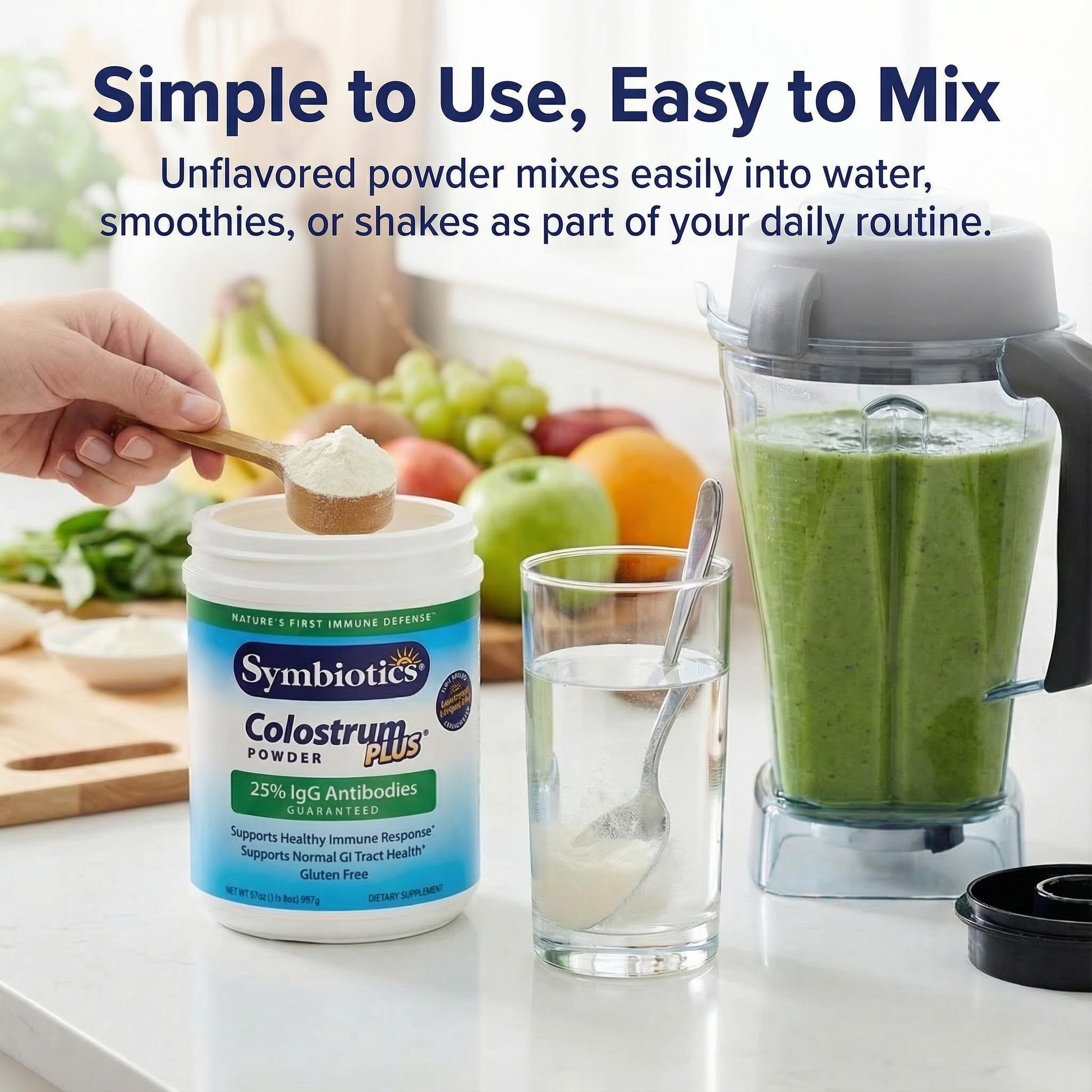 Symbiotics Colostrum Plus Powder 2.25 oz – Immune & Muscle Recovery Support, 25% IgG Immunoglobulins, Gut Health & Training Resilience, Unflavored, Gluten Free - 2.25 oz Symbiotics Au supplements