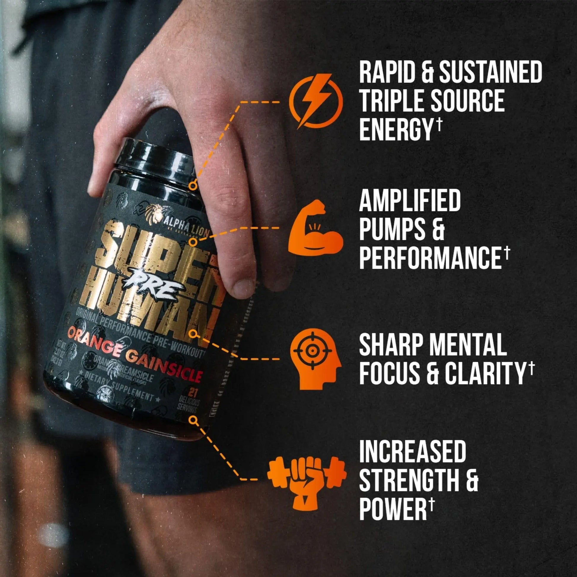 ALPHA LION Superhuman Pre Workout Powder & Post Workout Recovery Bundle, Sustained ALPHA LION Au supplements