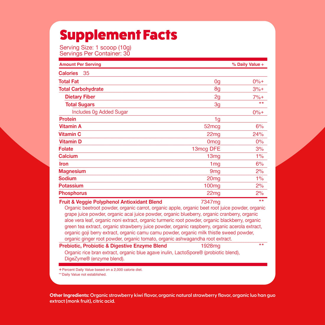 Feel Great Organic Superfood Reds Powder Packed with Beet Root Powder | Digestive Support Including Bloating Relief | Fruit and Veggie Polyphenols Supplement. The Feel Great Vitamin Company Au supplements